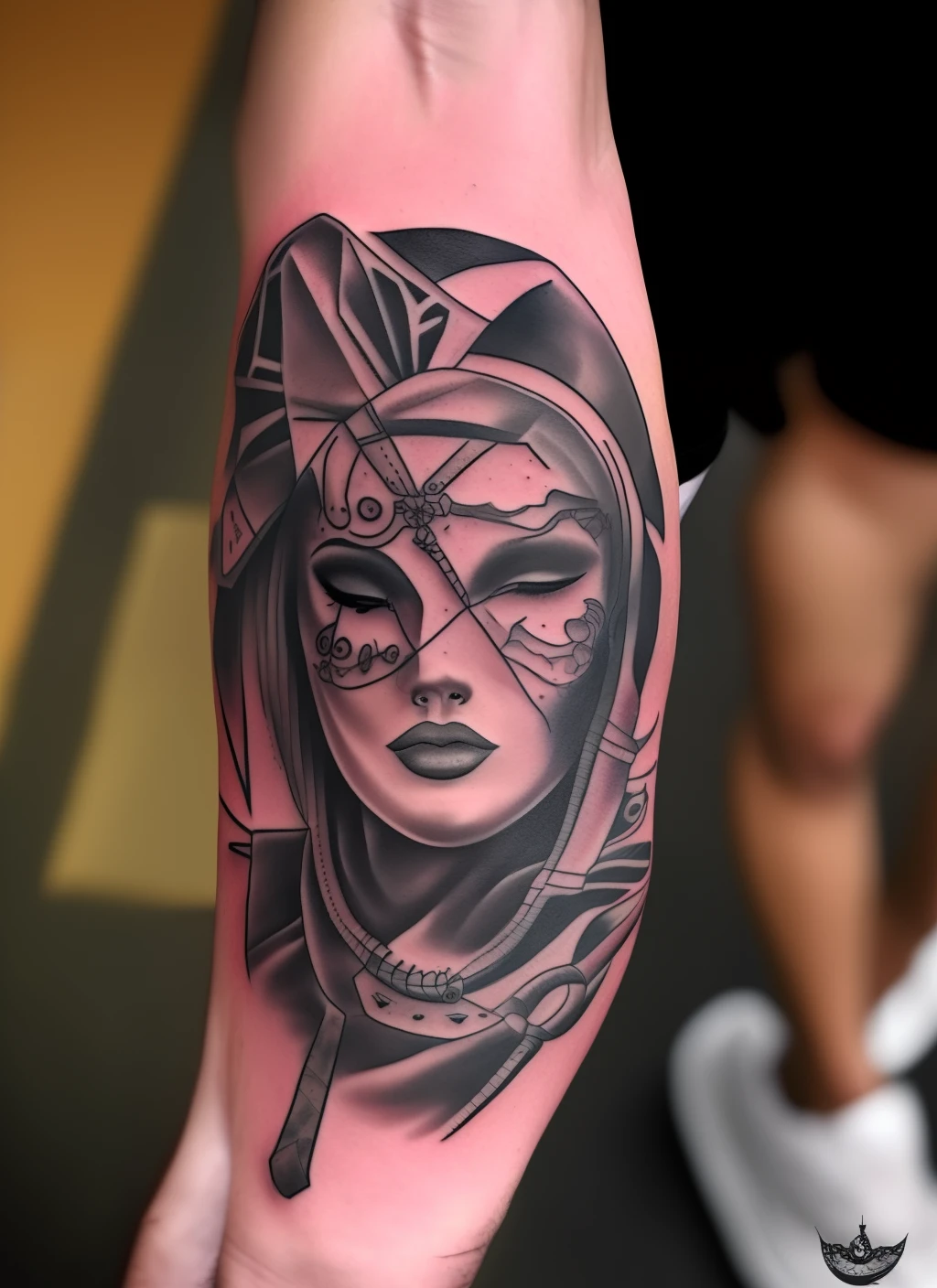Vikin soldado estilo tattoo