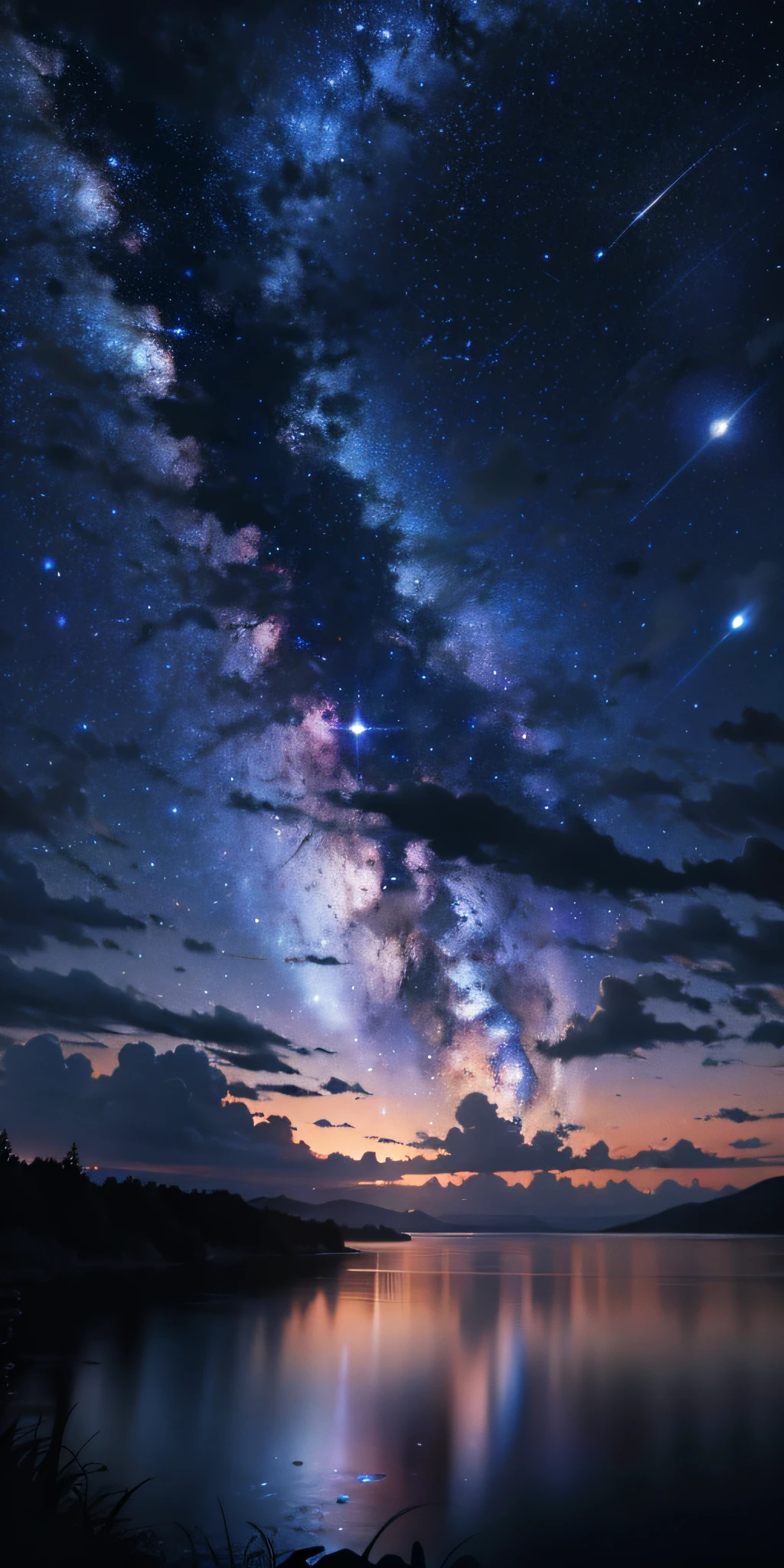 Ridiculous resolution, high resolution, (masterpiece: 1.4), ultra detail, viewed, floating, ultra-detailed night sky, stars