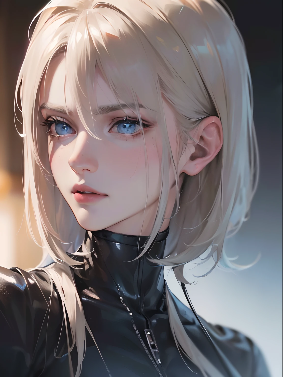 (best quality,4k,8k,highres,masterpiece:1.2),ultra-detailed,(realistic,photorealistic,photo-realistic:1.37),boy,platinum blonde hair,blue eyes,amazing face and eyes,square shaped face,muscle,shaved face,well-groomed appearance,defined jawline,intense gaze,short hair,black suit,dark atmosphere
