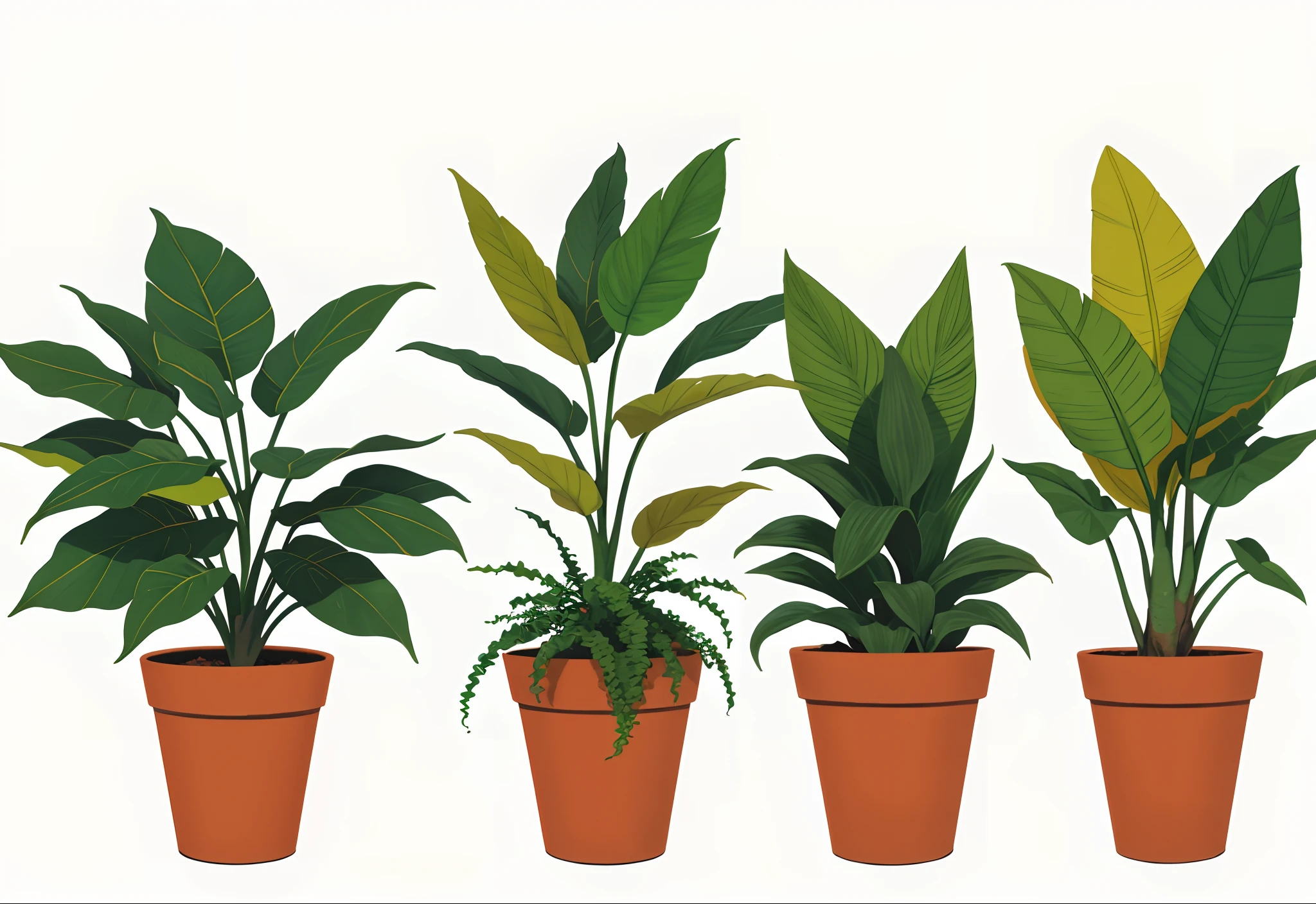 Three potted plants with green leaves and potted oranges, vasos de plantas, algumas plantas, vasos com plantas, plantas de vaso, plantas de casa, house plants, pequenas plantas, Muitas plantas, muitas plantas, Houseplant, vegetation, um pouco de vida vegetal, plantas crescendo, plantas altas, plantas verdes e vermelhas, plantas verdejantes, tropical houseplants, plantas em vasos e nas paredes