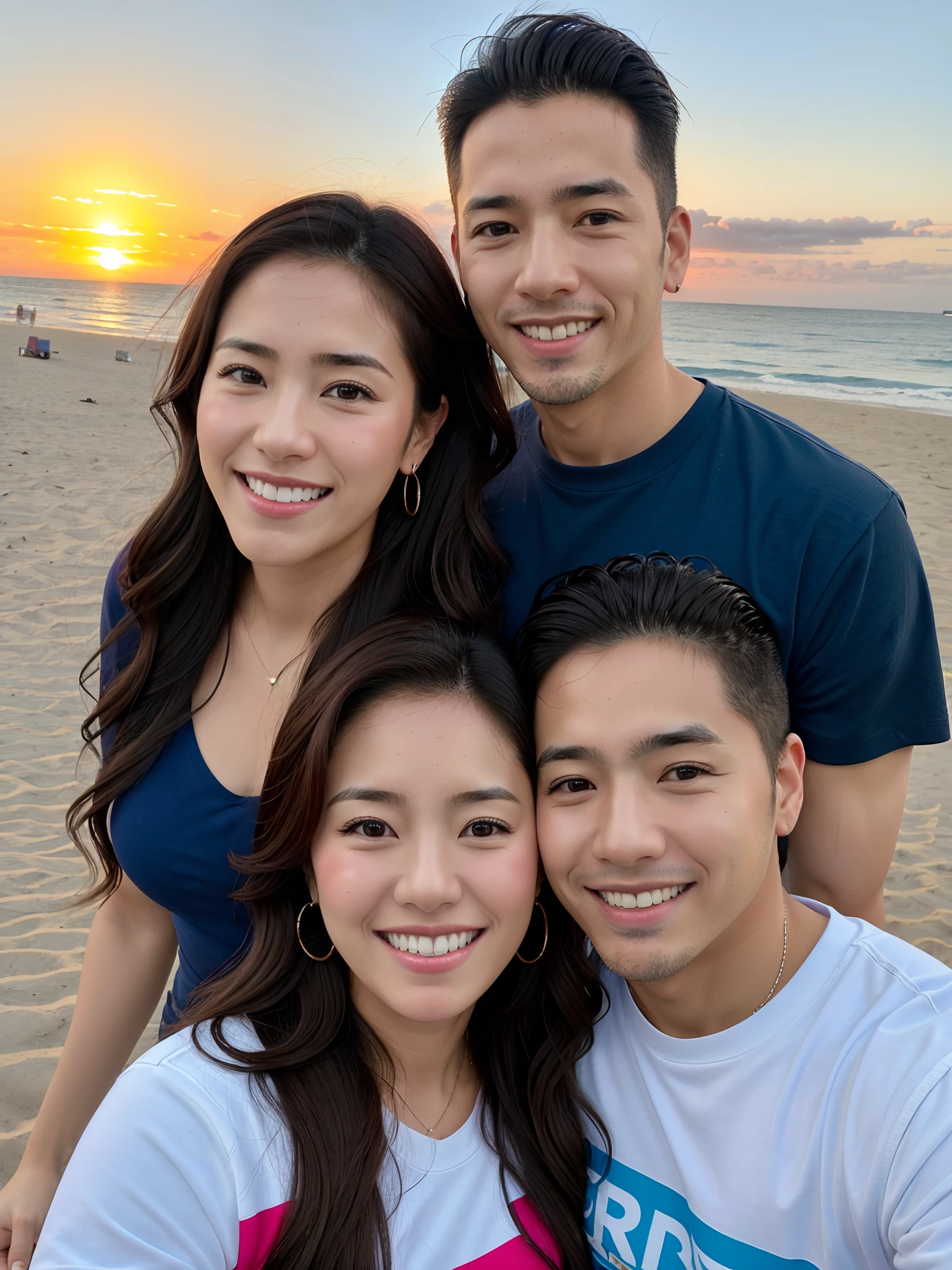 There's a man and a woman posing for a picture together, Karla Ortiz, Postagem no Reddit, Postagem 4k, 4 k post, Foto selfie 8k, Foto tirada em 2018, Fotografia tirada em 2 0 2 0, imagem de perfil, por, Tyler Edlin e Natasha Tan, during sunset, Alanis Guillen, casal feliz, foto do perfil, Hispanic