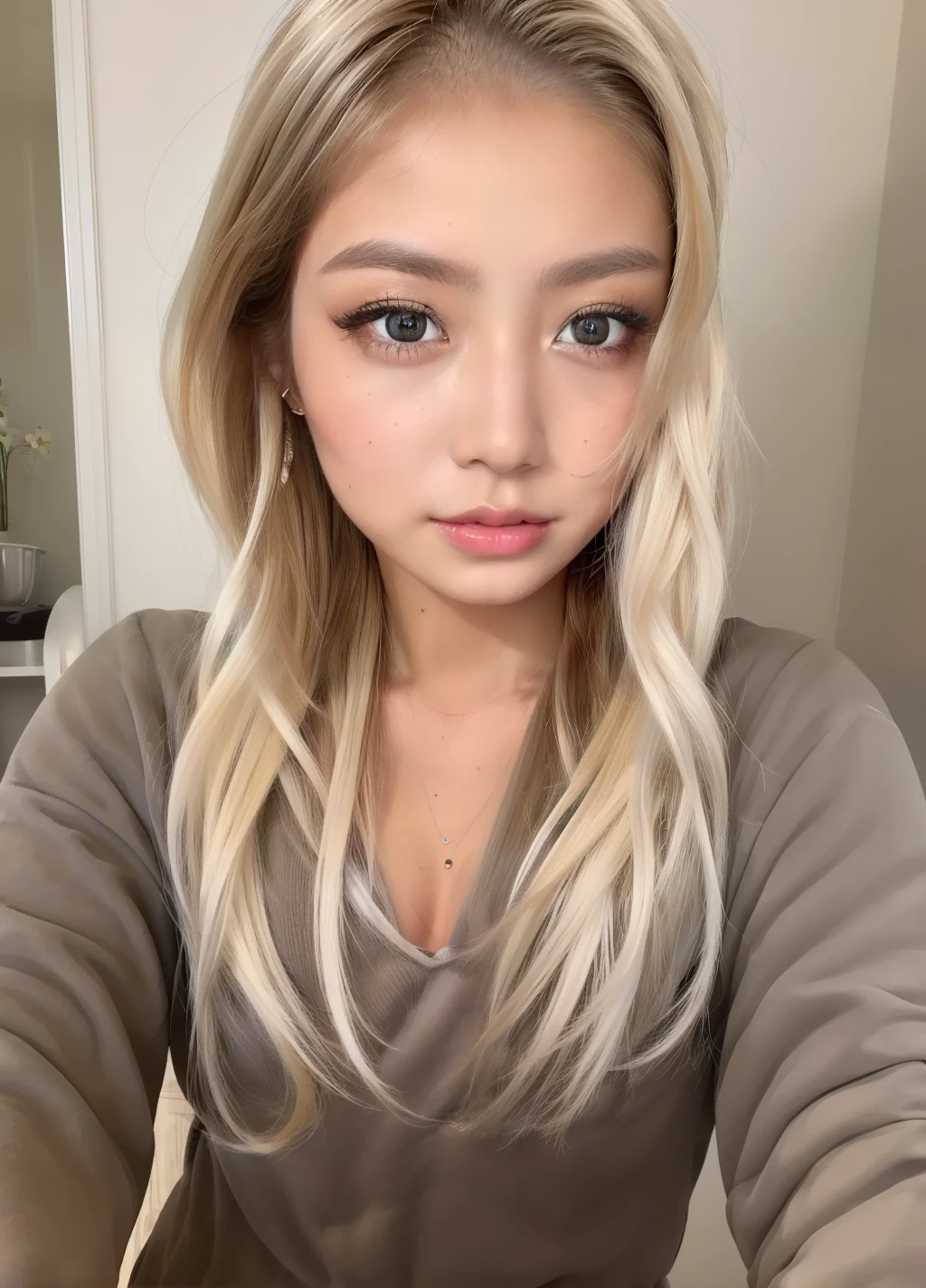 masterpiece,best quality,higher, asian,(brown race),dark skin,blonde hair,1girl,ndge
