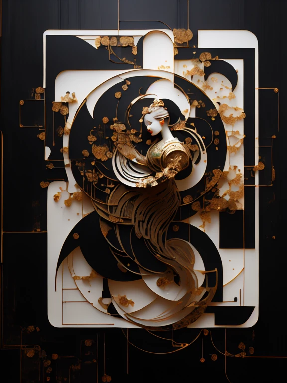 ((exhibit,Still Life Table,Artistic statues,3D Sculpture,ceramics,Surface cracks,Shattered Texture)), Show the beauty of nature.Kaneko,Golden powder, This artwork is presented on a grey background,Emphasize its artistic quality.