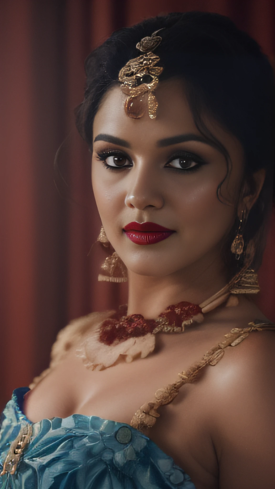 (editorial photograph of a young Indian women in red lips), karla ortiz, (highly detailed face:1.4) (smile:0.7) (backround 5 star hotel , moody, private study:1.3) POV, by lee jeffries, nikon d850, film stock photograph ,4 kodak portra 400 ,camera f1.6 lens ,rich colors ,hyper realistic ,lifelike texture, dramatic lighting , cinestill 800, realistic, nacked big boobs actress, karla ortiz, posing!!, candid picture, by Max Dauthendey,
