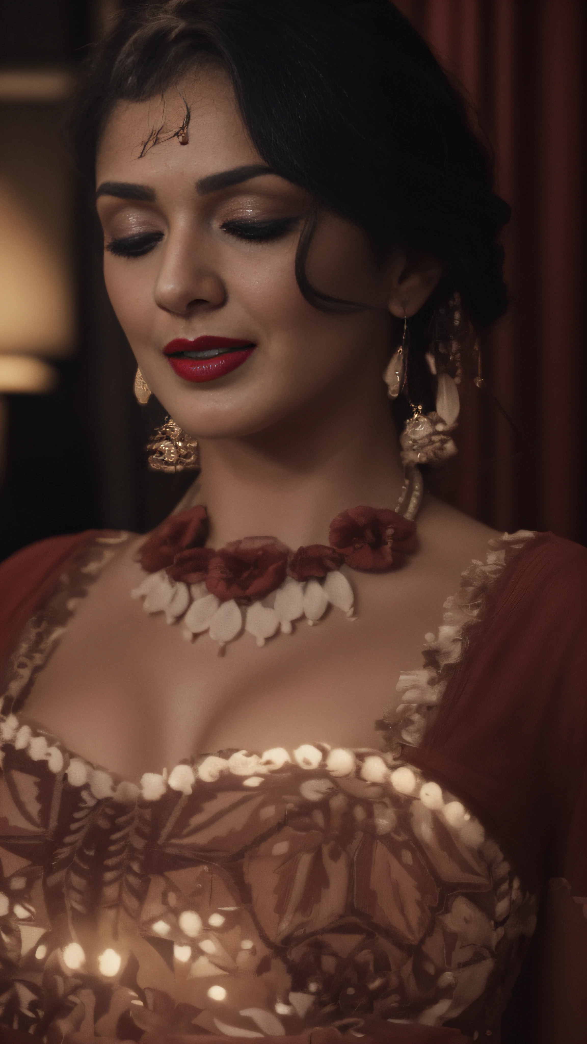 (editorial photograph of a young Indian women in red lips), karla ortiz, (highly detailed face:1.4) (smile:0.7) (backround 5 star hotel , moody, private study:1.3) POV, by lee jeffries, nikon d850, film stock photograph ,4 kodak portra 400 ,camera f1.6 lens ,rich colors ,hyper realistic ,lifelike texture, dramatic lighting , cinestill 800, realistic, nacked big boobs actress, karla ortiz, posing!!, candid picture, by Max Dauthendey,
