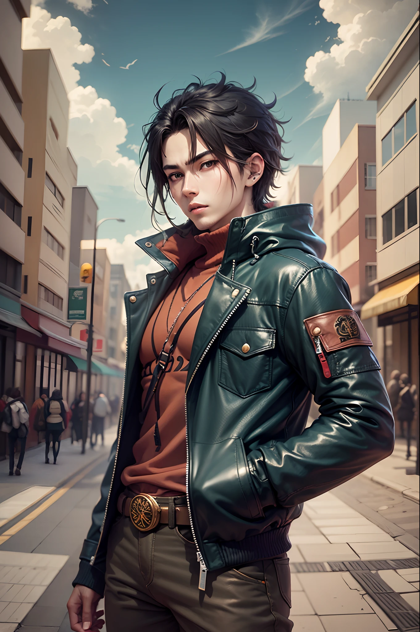 western dragon in a jacket anime style --auto --s2
