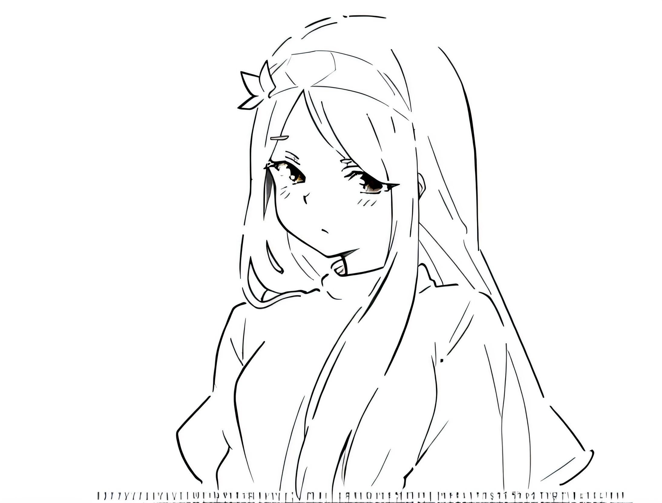 A painting of a woman with long hair and a veil, Simple lines of art, thick lineart, clean anime outlines, linear art, sketchy artstyle, Line sketch!!, thick black lineart, flat anime style shading, Line sketch, clean lineart, anime sketch, perfect lineart, Line art!!, anime shading), Outlined!!!, thick line art