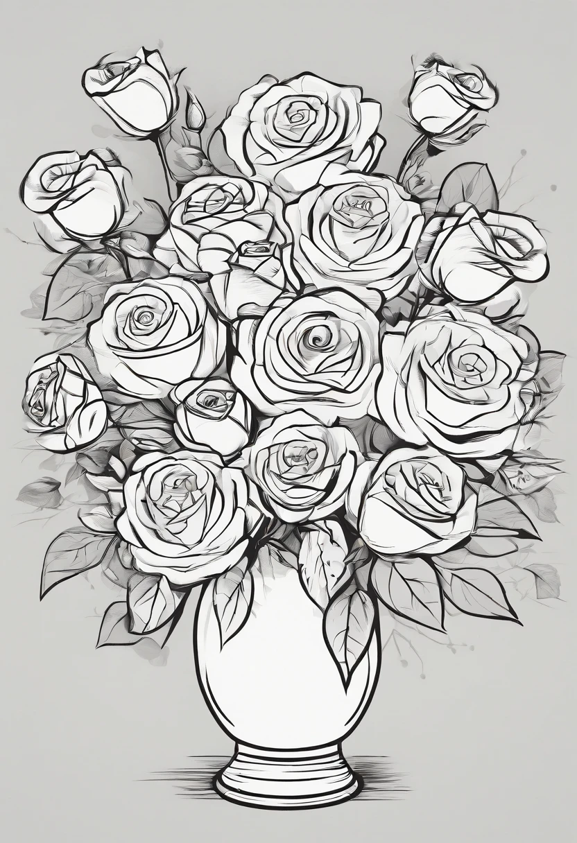 A VASE OF ROSES