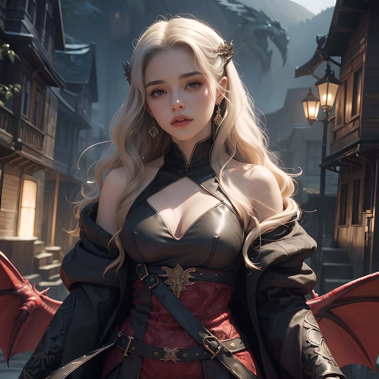 Rhaenyra Targaryen de la serie de Netflix House of the dragons montando su dragón. Rhaenyra joven, milly alcock actriz