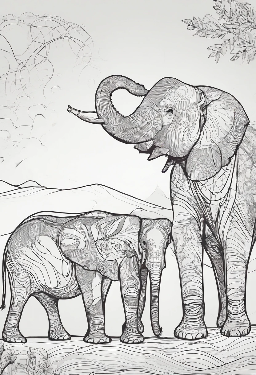 ELEPHANTS WITH A NICE BACKGROUND