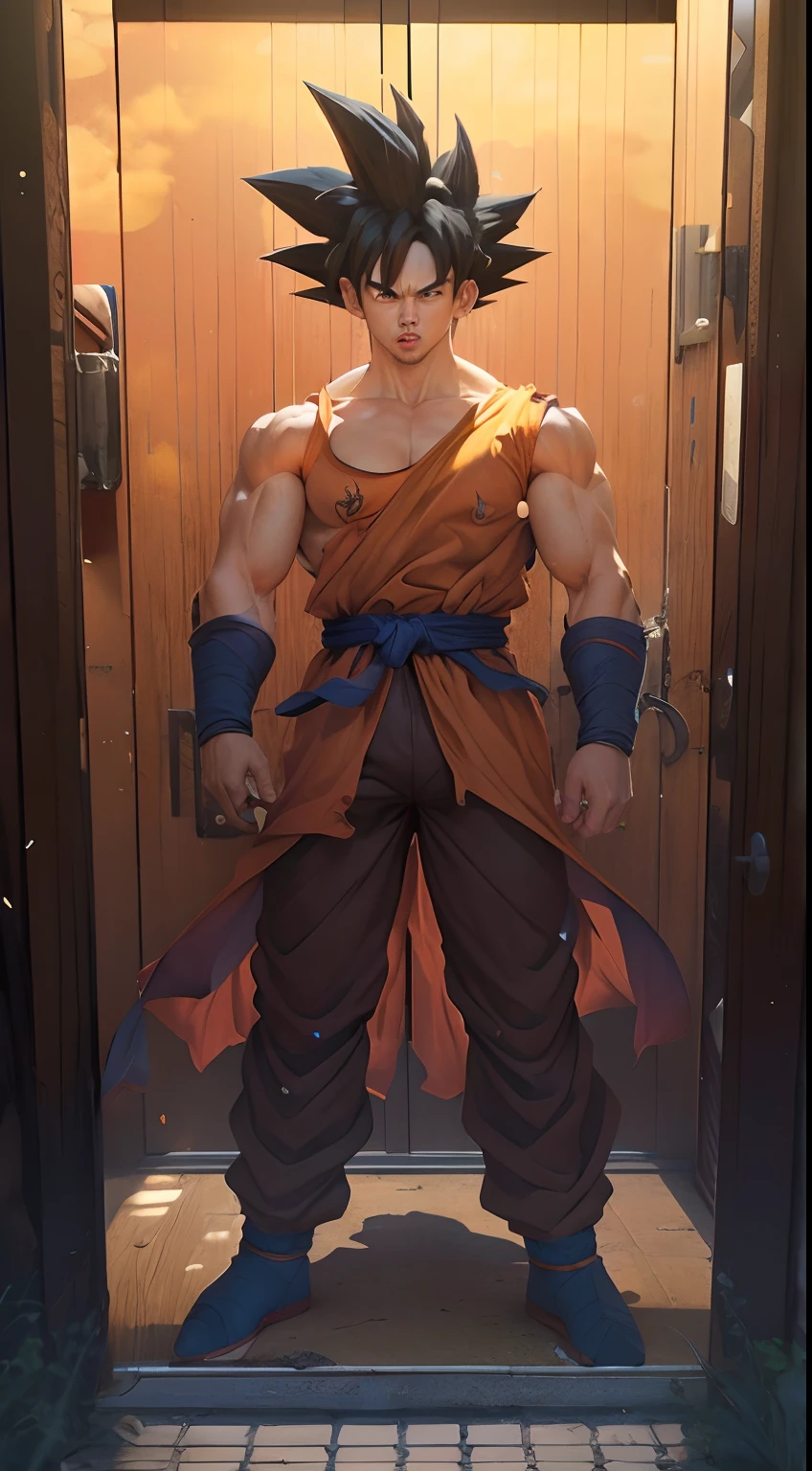 Hyperrealistic version of Goku, hyperdetailed, 8k, hyperrealistic