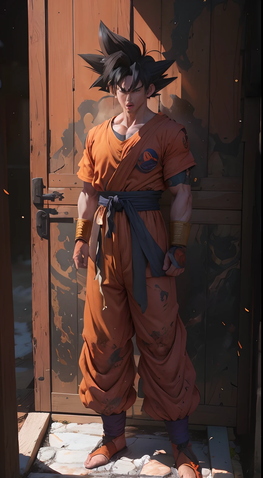 Hyperrealistic version of Goku, hyperdetailed, 8k, hyperrealistic