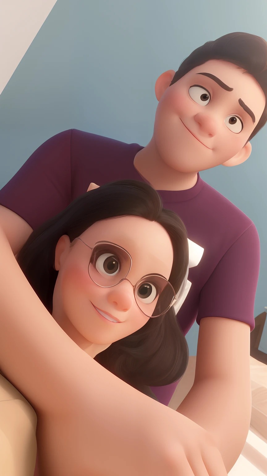 um casal estilo Disney pixar, alta qualidade