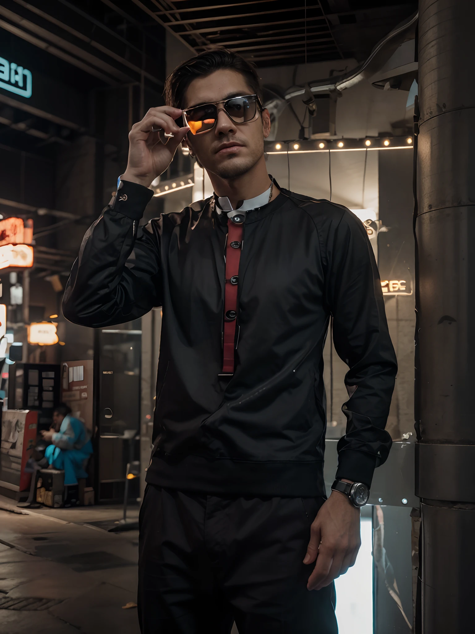 Change background cyberpunk handsome boy real Stick face 8k ultra real Stick
