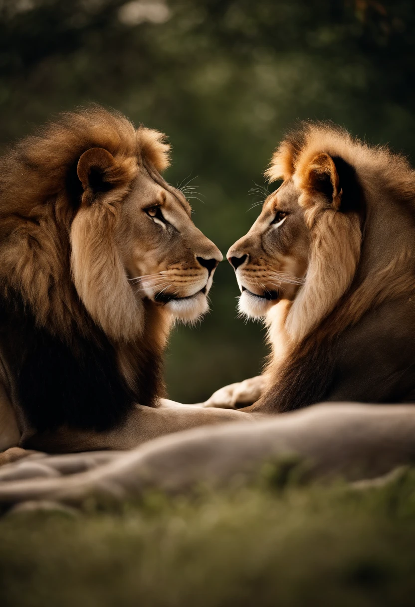 Two lions having sex