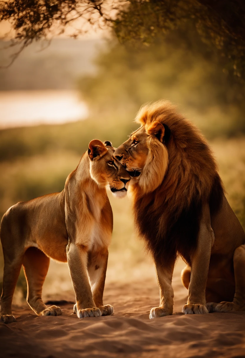 Two lions having sex
