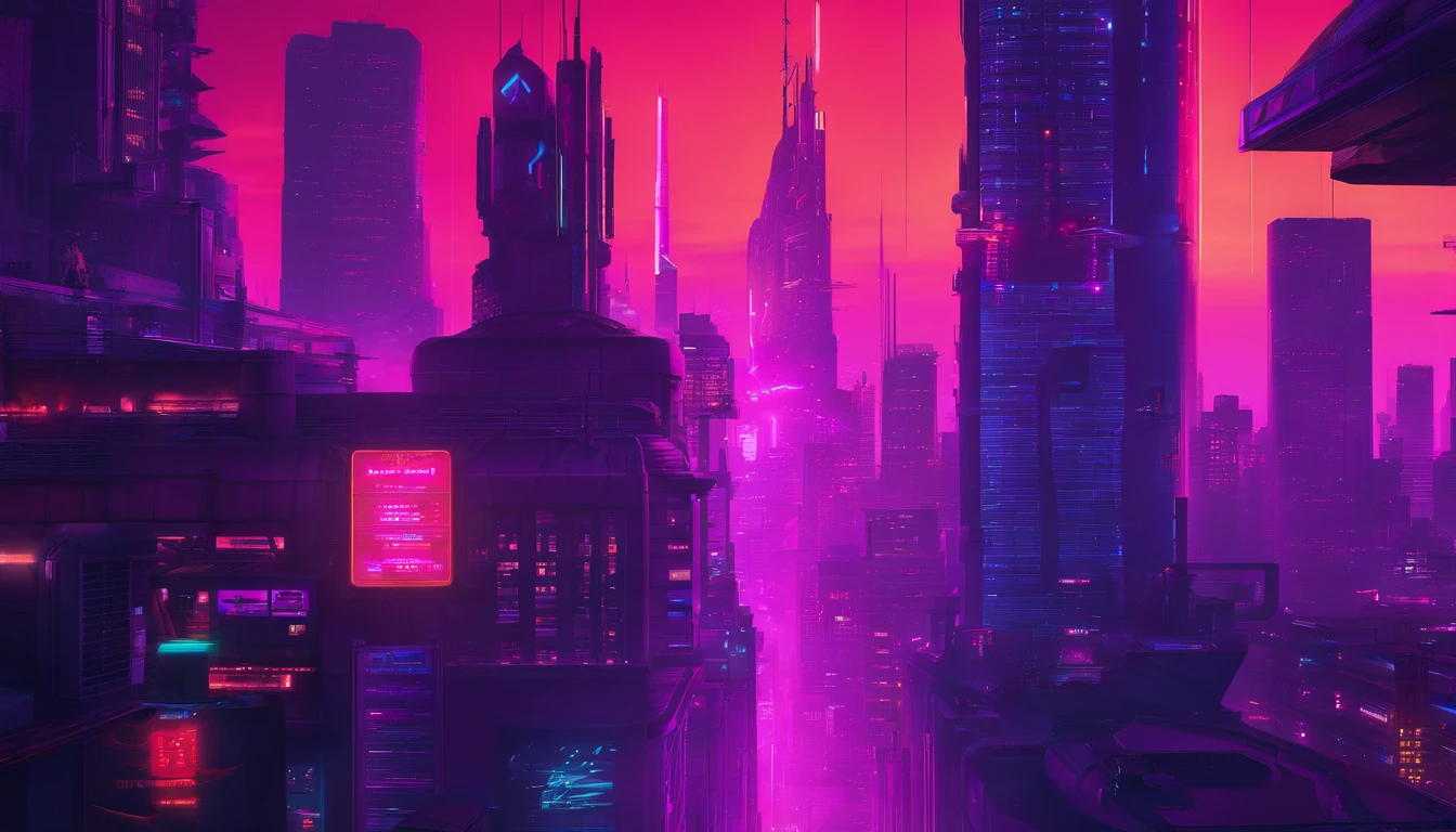 Purple aesthetic for a cyberpunk city