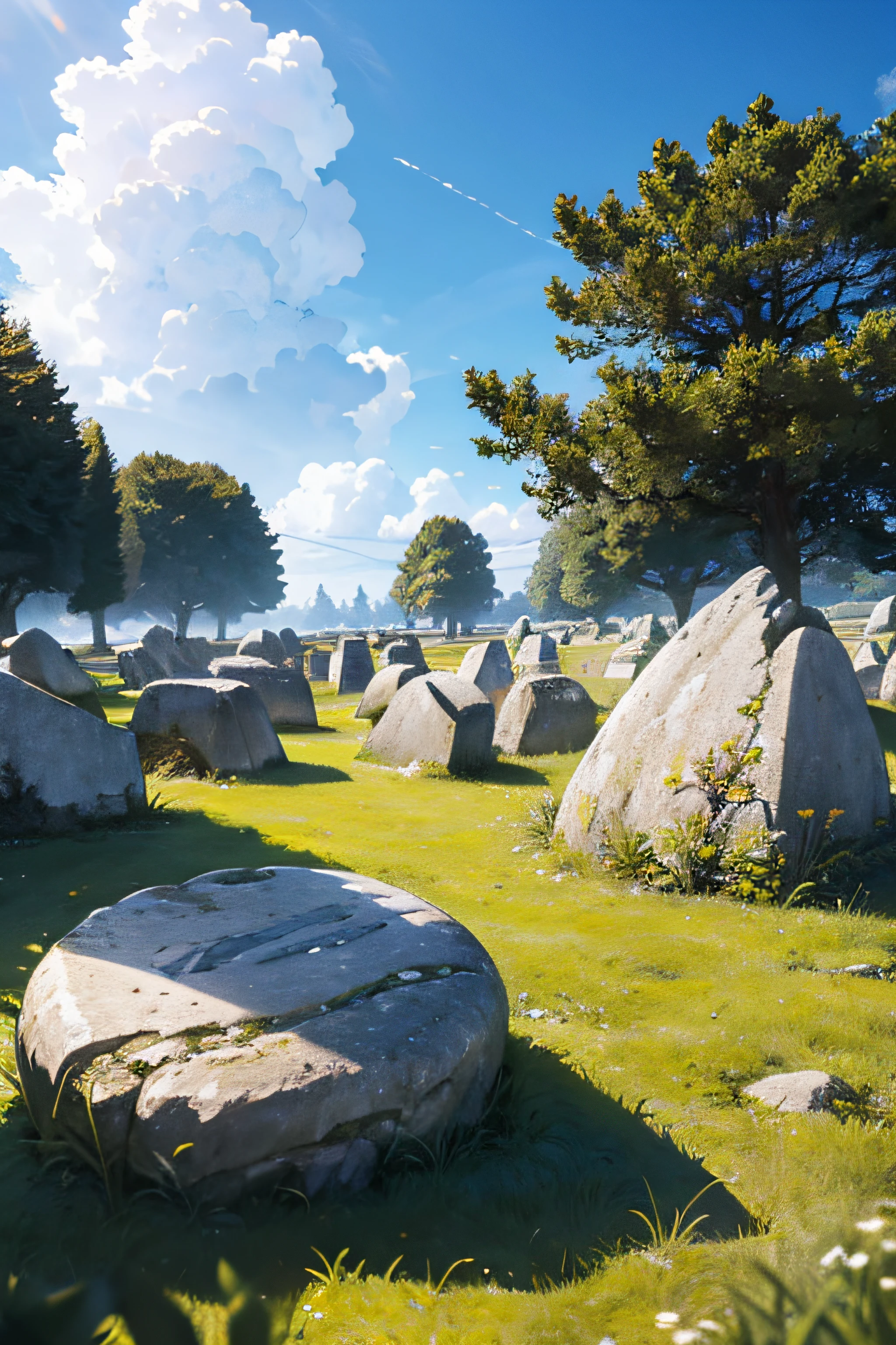 Mythological enary at Carnac in Brittany with prehistoric stones