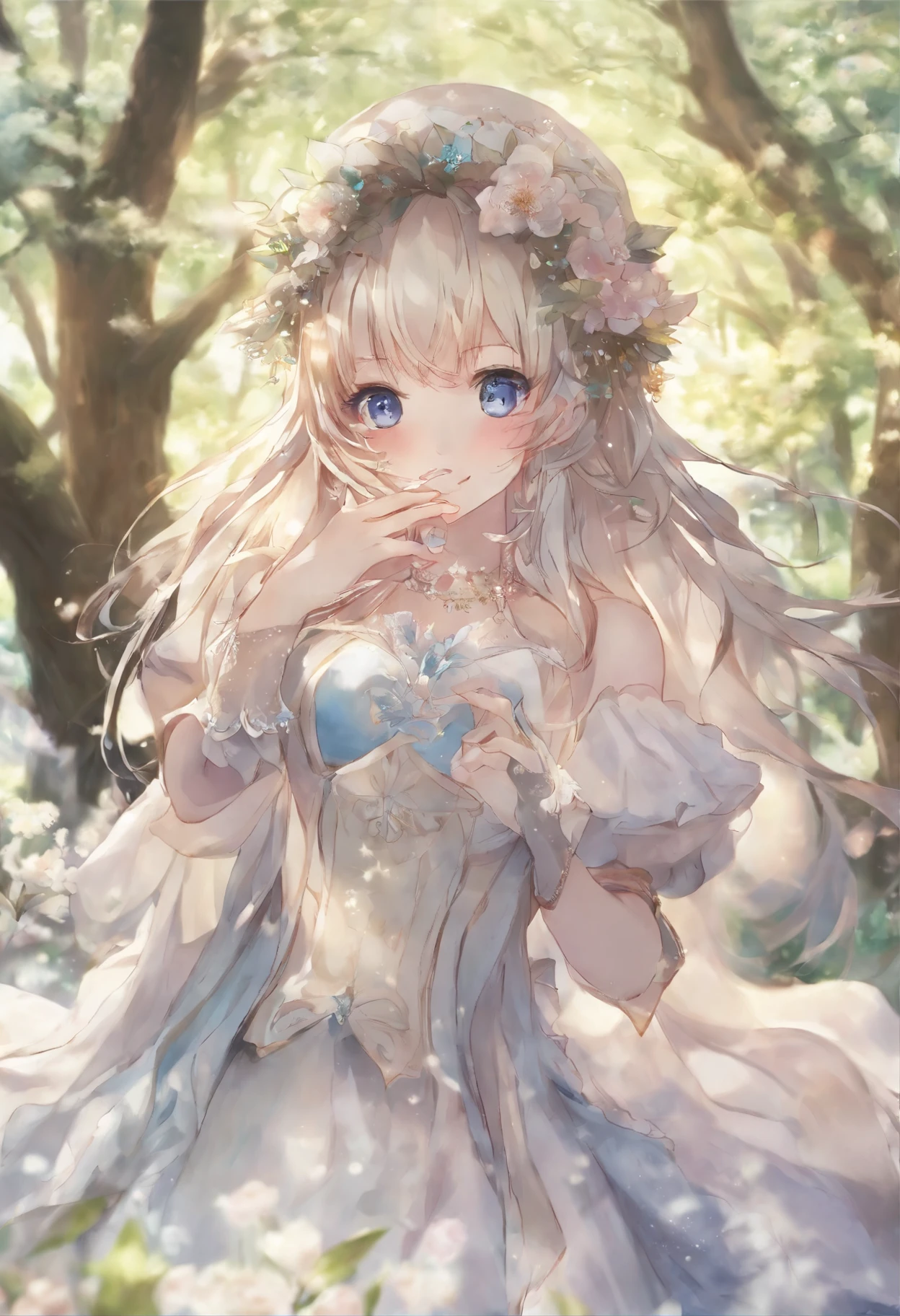 ((Finest quality)),(超A high resolution),(ultra-detailliert),(Meticulous portrayal),((Best Anime)),(Finest works of art),sharpnes,Clair,Ultra-Precision Art,The art of astounding depiction,Beautiful art with intricate and detailed details, natural soft light:1.3,Fairy Dust:1.5, (1人の女性:1.5),Meticulous and detailed beautiful winter coordination:1.5 Smile
