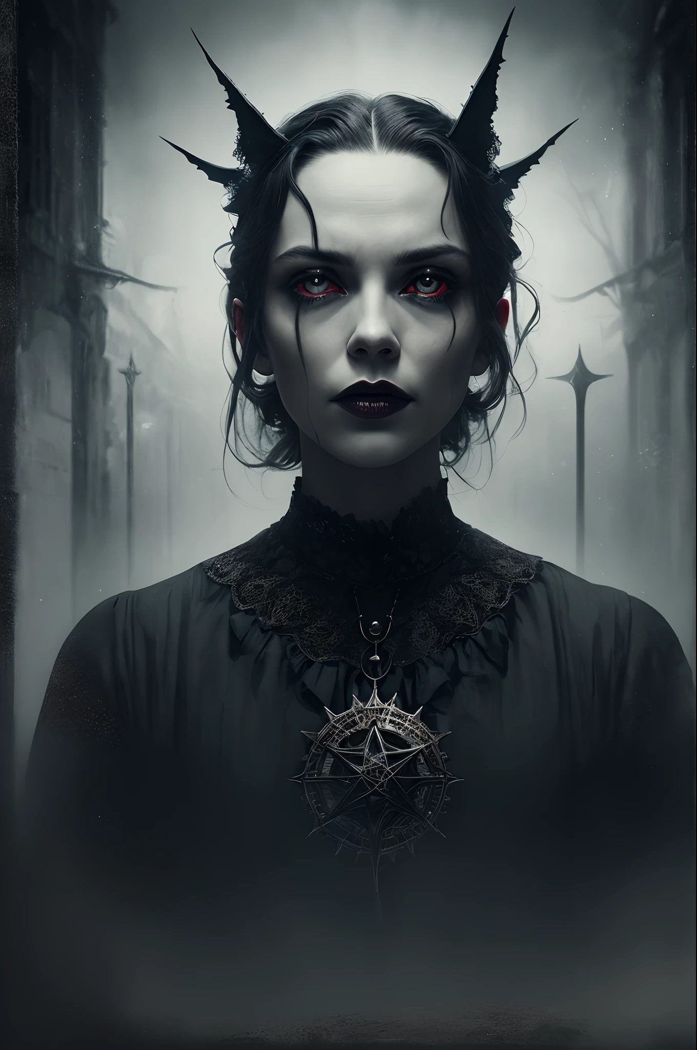 ((stunning dark fantasy artwork)), (horror masterpiece), (detailed and eerie), (Hellraiser-inspired), (surreal and atmospheric), (grim and nightmarish), (nighttime scene), (ominous shadows), (dark and twisted characters), (sinister and unsettling), (blood-red tones), (intense and chilling), (mystical symbols), (vivid and haunting), (supernatural horror), (terrifying and captivating), (nightmarish creatures), (macabre and unsettling), (Hellraiser aesthetic), (evil and otherworldly).