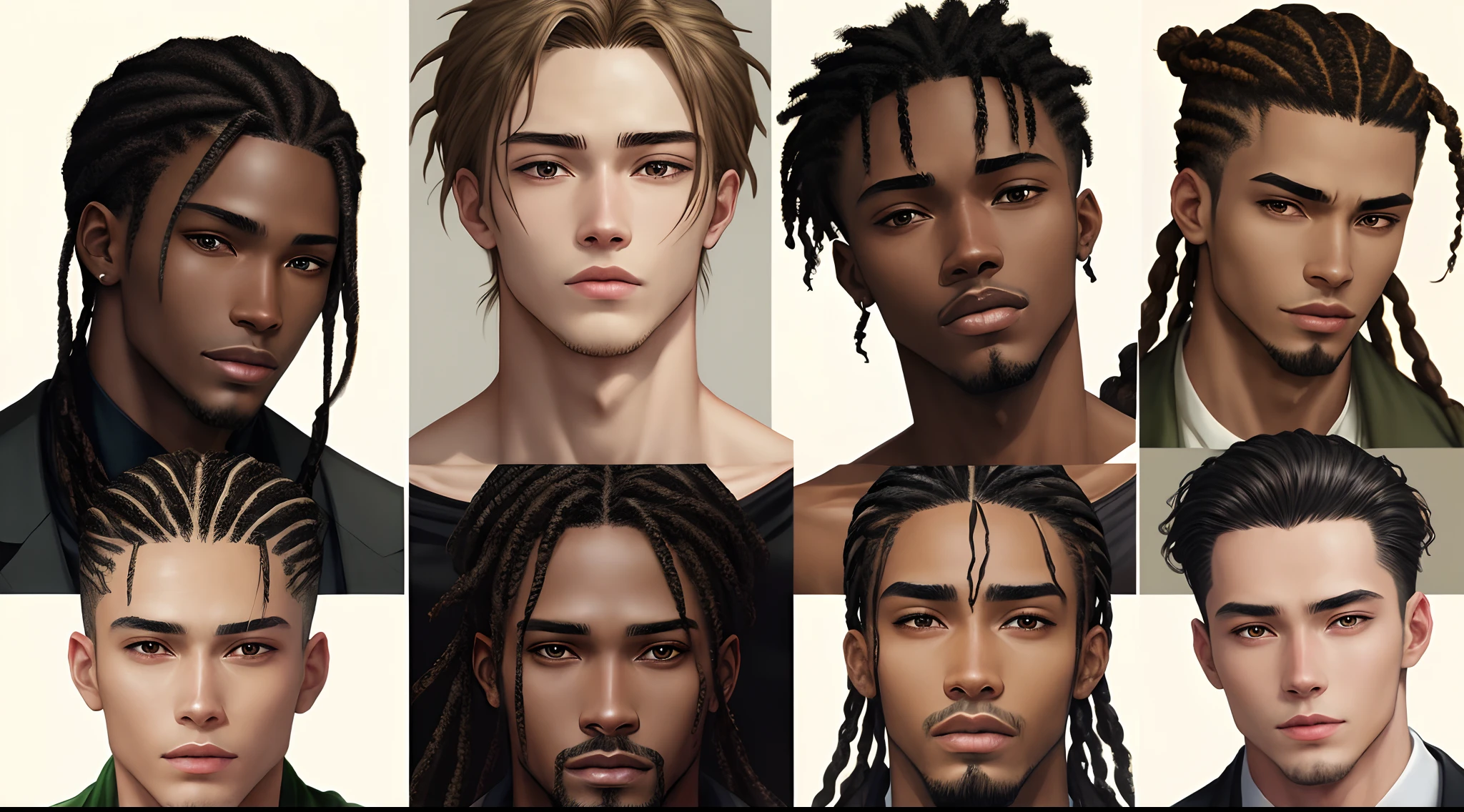 black beauty men with braids in AOT
