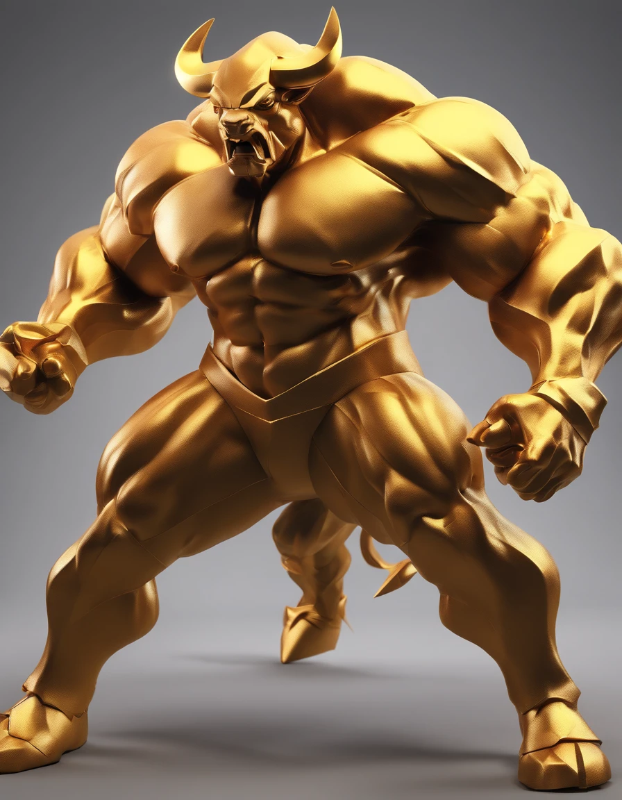 A big muscular angry bull, paper origomi, cinematic light, golden particles, shallow depth of field, dark theme