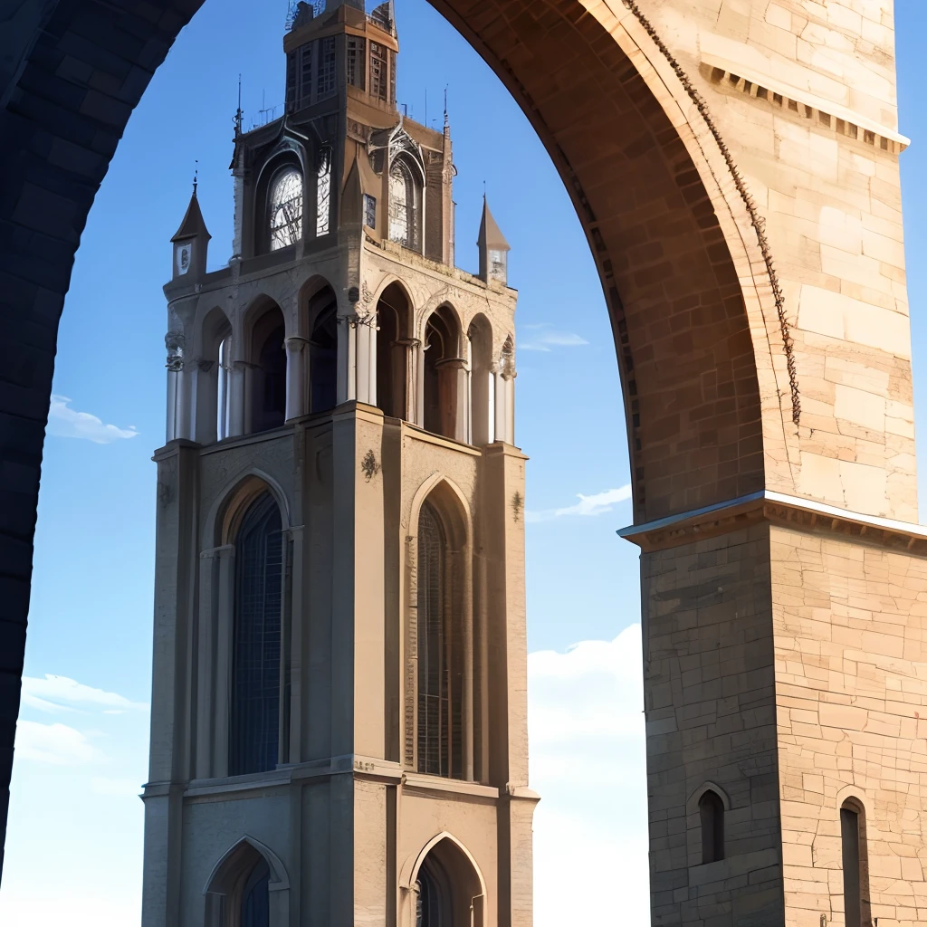 Tower that looks like a rope. Above there is an octagonal glass viewing platform