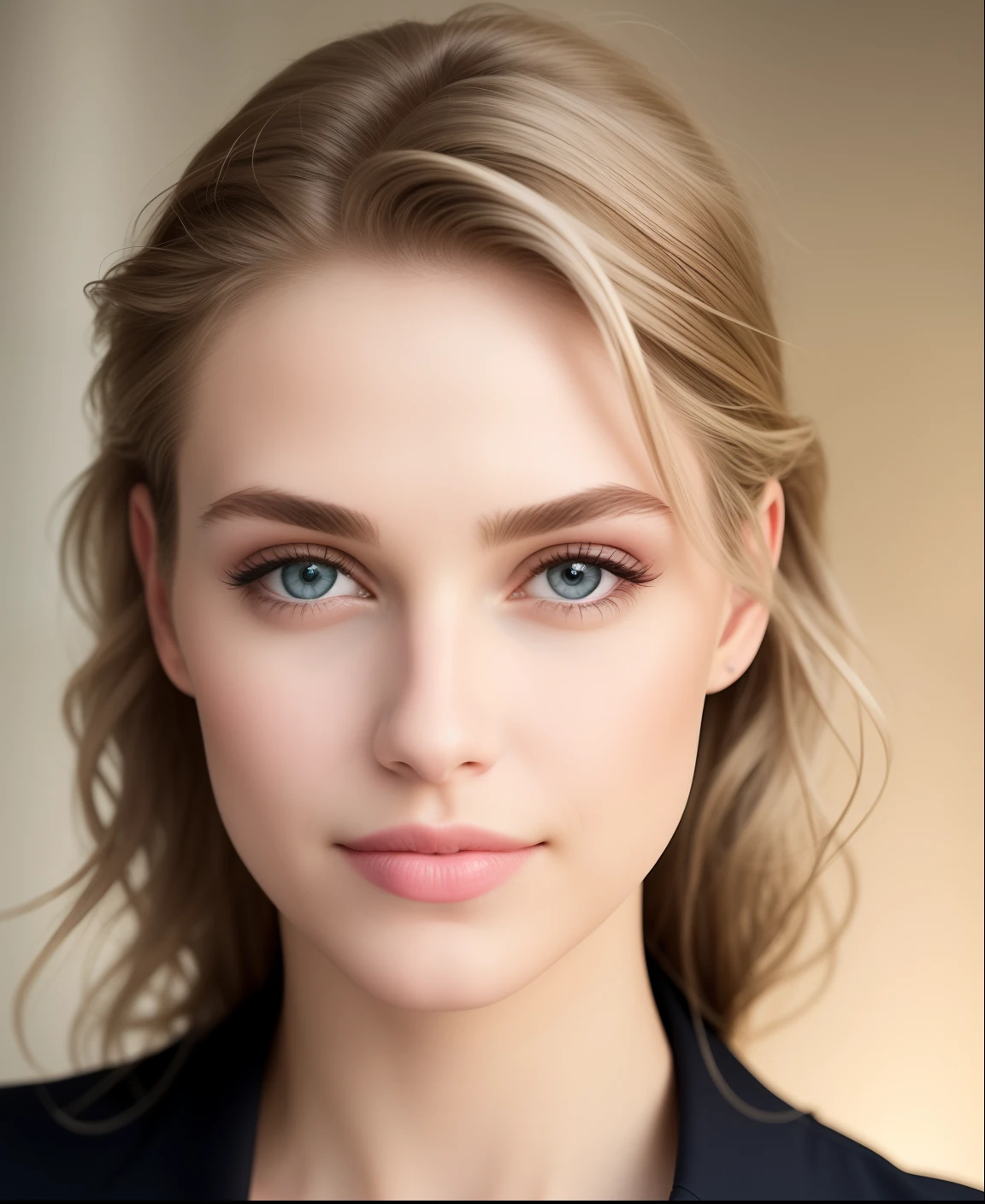 fashion model 25 years, [[[[[closeup]]]], [[[[neck]]]], [[[[shoulders]]]], perfect eyes, perfect iris, perfect lips, perfect teeth, perfect skin, soft front light, brightness, HDR, (soft colors: 1.2)