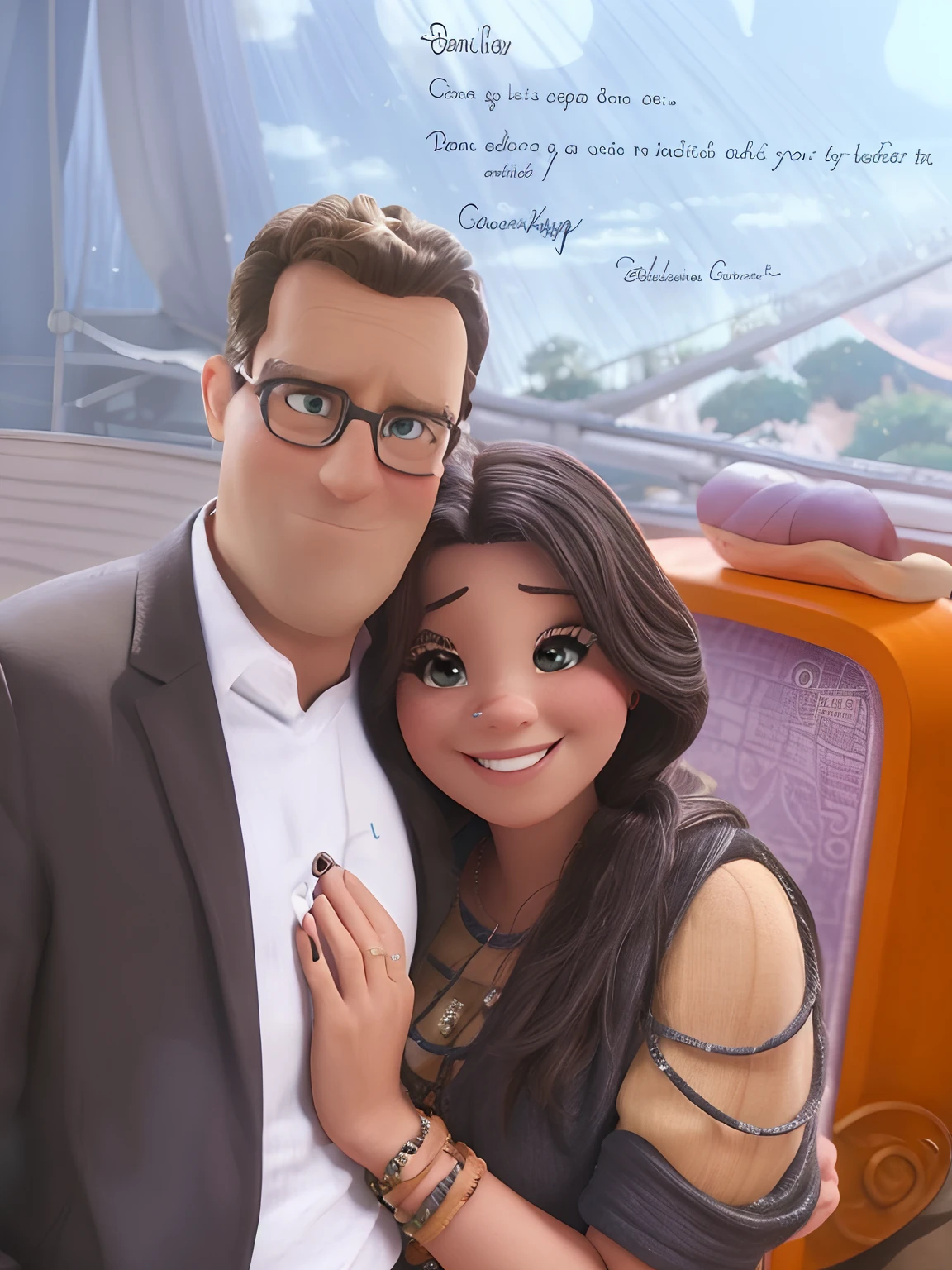 Cartaz da disney Pixar com a escrita "Congratulations Pamela"