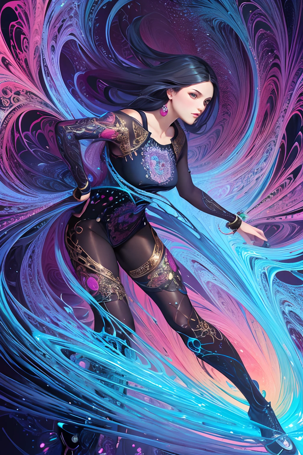 (masterpiece, top quality, best quality, official art, beautiful and aesthetic:1.2), (1girl), extreme detailed,(fractal art:1.3),colorful,highest detailed