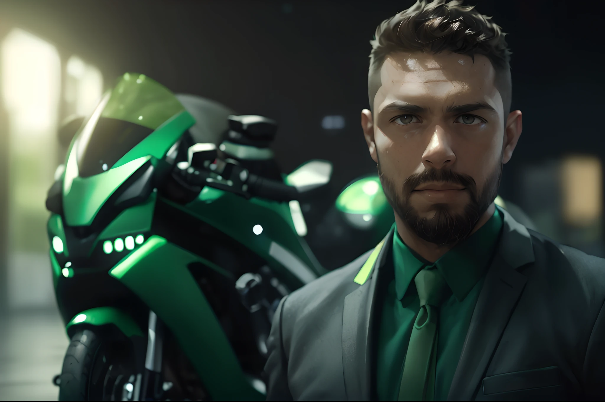 Draw a young programmer, sitting on a research platform floating in the middle of an asteroid belt. He is studying with a notebook, surrounded by several asteroids glowing with fiery auras. Dramatic lighting from distant stars and planets illuminates the scene, casting deep shadows on the suit. The young man looks confident and determined, looking at the vast and mysterious universe with wonder and respect,facial hair, cowboy shot,