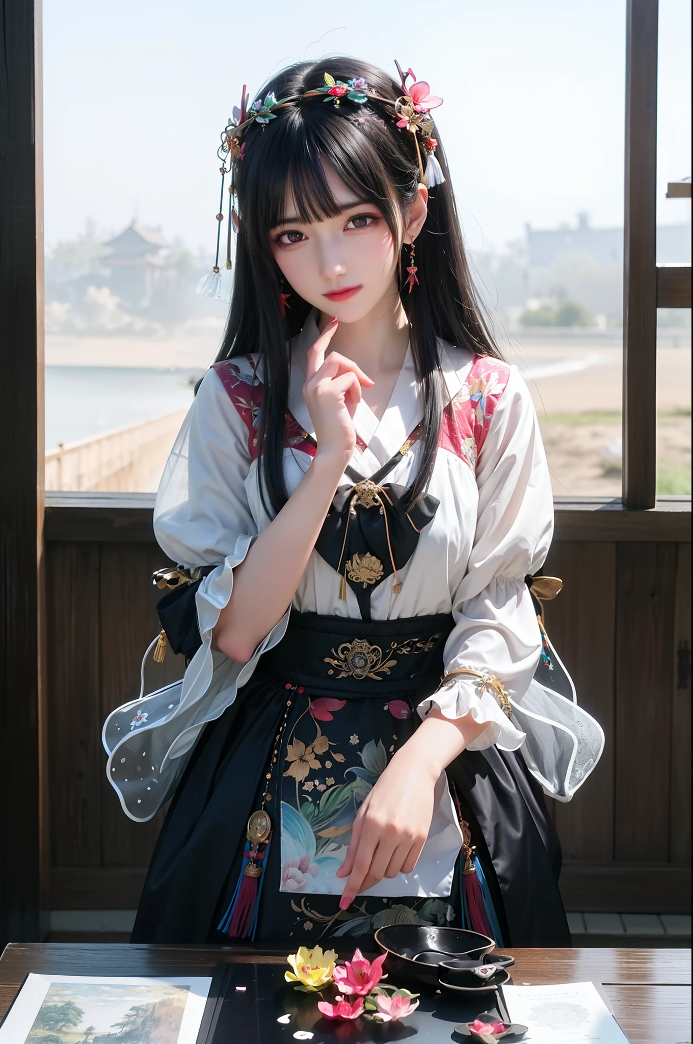 (8k, RAW photo:1.2),best quality, ultra high res,dramatic angle,(fluttered detailed color splashs), (illustration),(((1 girl))),(long hair),(rain:0.9),(hair ornament:1.4),there is an ancient palace beside the girl,chinese clothes,(focus on), color Ink wash painting,(color splashing),colorful splashing,(((colorful))),(sketch:0.8), Masterpiece,best quality, beautifully painted,highly detailed,(denoising:0.6),[splash ink],((ink refraction)), (beautiful detailed sky),moon,highly,detaild,(masterpiece, best quality, extremely detailed CG unity 8k wallpaper,masterpiece, best quality, ultra-detailed),(Lycoris radiata),