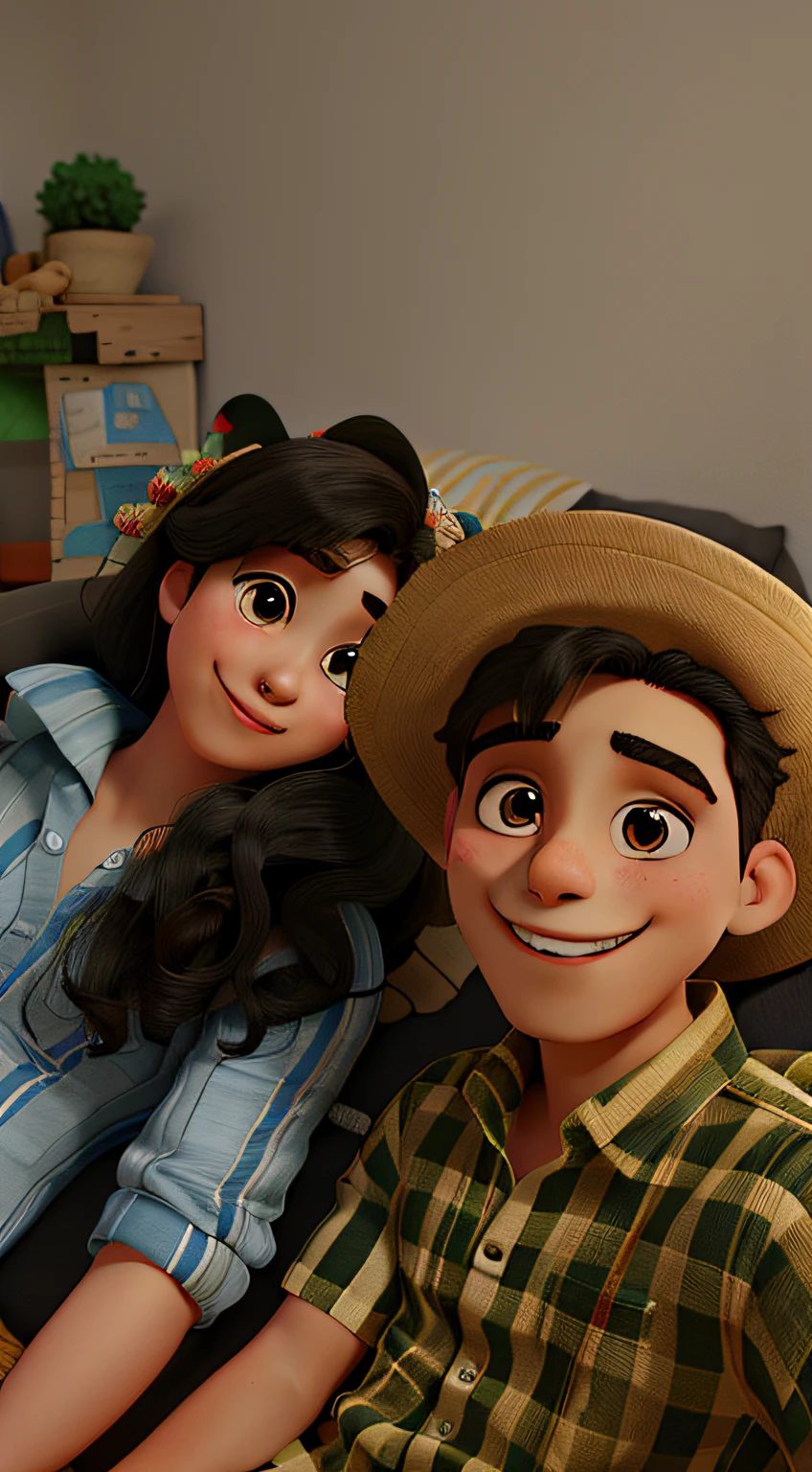 UM CASAL SORRINDO