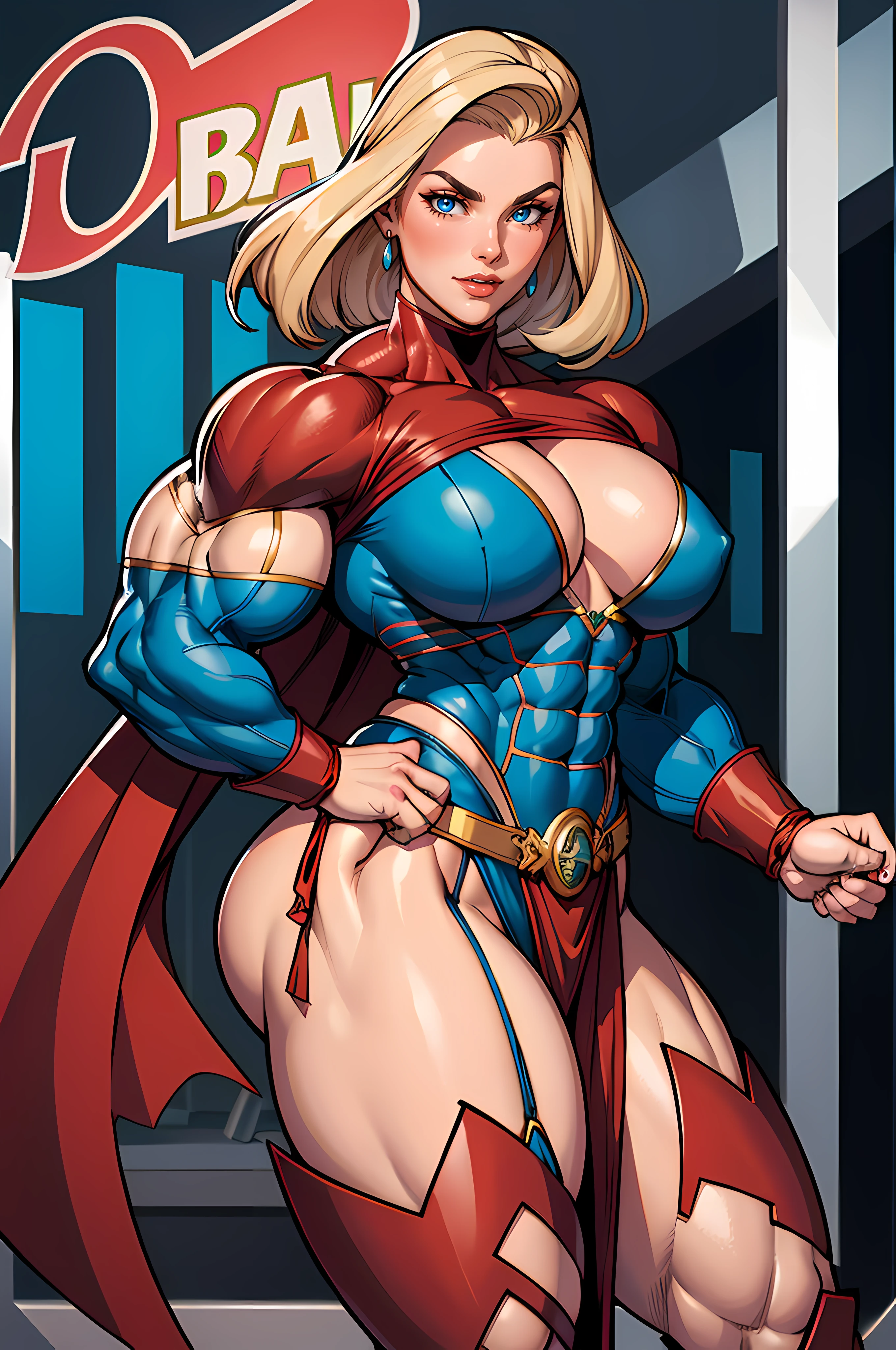 Margot Robie, Barbie Rosa, DC Quadrinhos, Dressed as a Barbie version of power girl, Directed by: Adam Hughes, sexy, ((((huge muscles))))