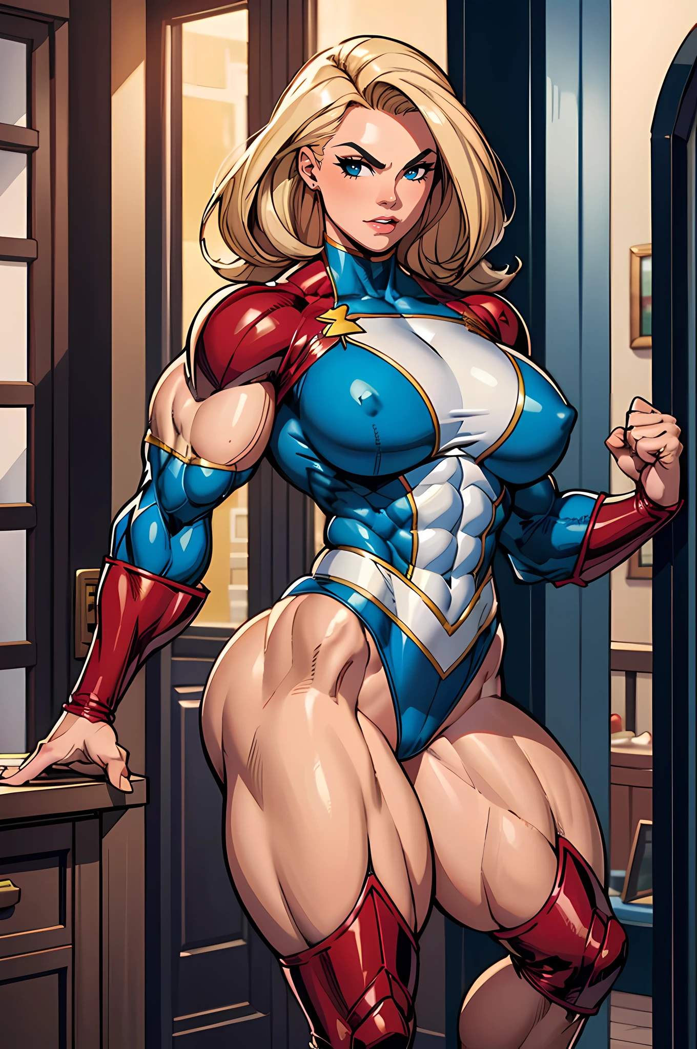 Margot Robie, Barbie Rosa, DC Quadrinhos, Dressed as a Barbie version of power girl, Directed by: Adam Hughes, sexy, ((((huge muscles))))