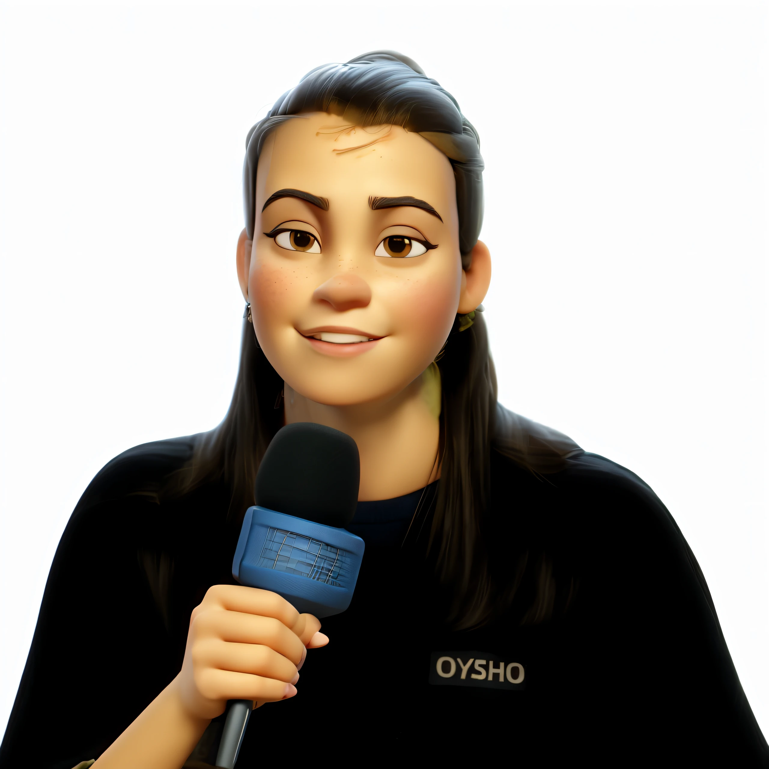 Arafed woman holding a microphone and talking into a microphone, Anastasia Ovchinnikova, Olga Buzova, Cristina Kritkou, hito steyerl, Dasha Taran, Alina Ivanchenko, Marta Syrko, Mina Petrovic, Yael Shelbia, Omina Tachibana, Julia Gorokhova, angelina stroganova