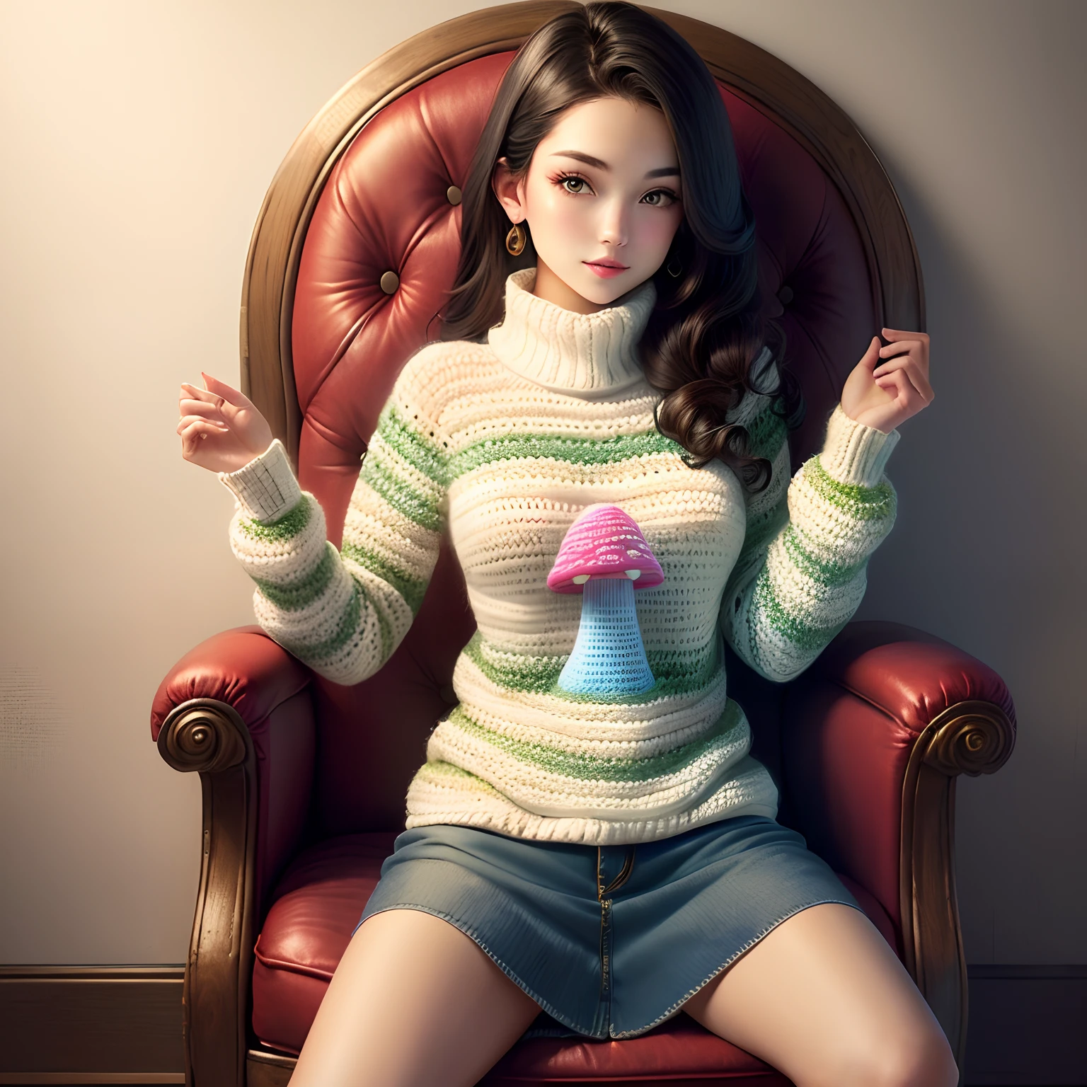 Crochet mushroom sweater