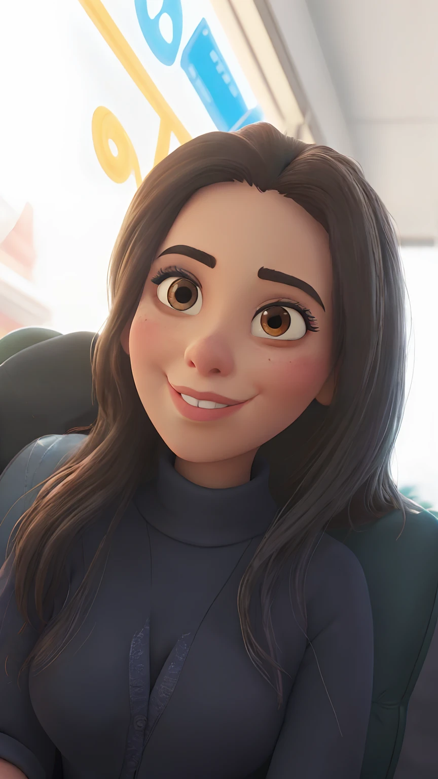 there is a woman that is sitting down with a cell phone, Alanis Guillen, Mulher de 30 anos de Cuba, Violeta Myers, imagem de perfil, Lorena Avarez, selfie de uma jovem mulher, Estefania Villegas Burgos, taken in the early 2020s, Mulher mexicana bonita, 19-year-old girl, estilo disney pixar