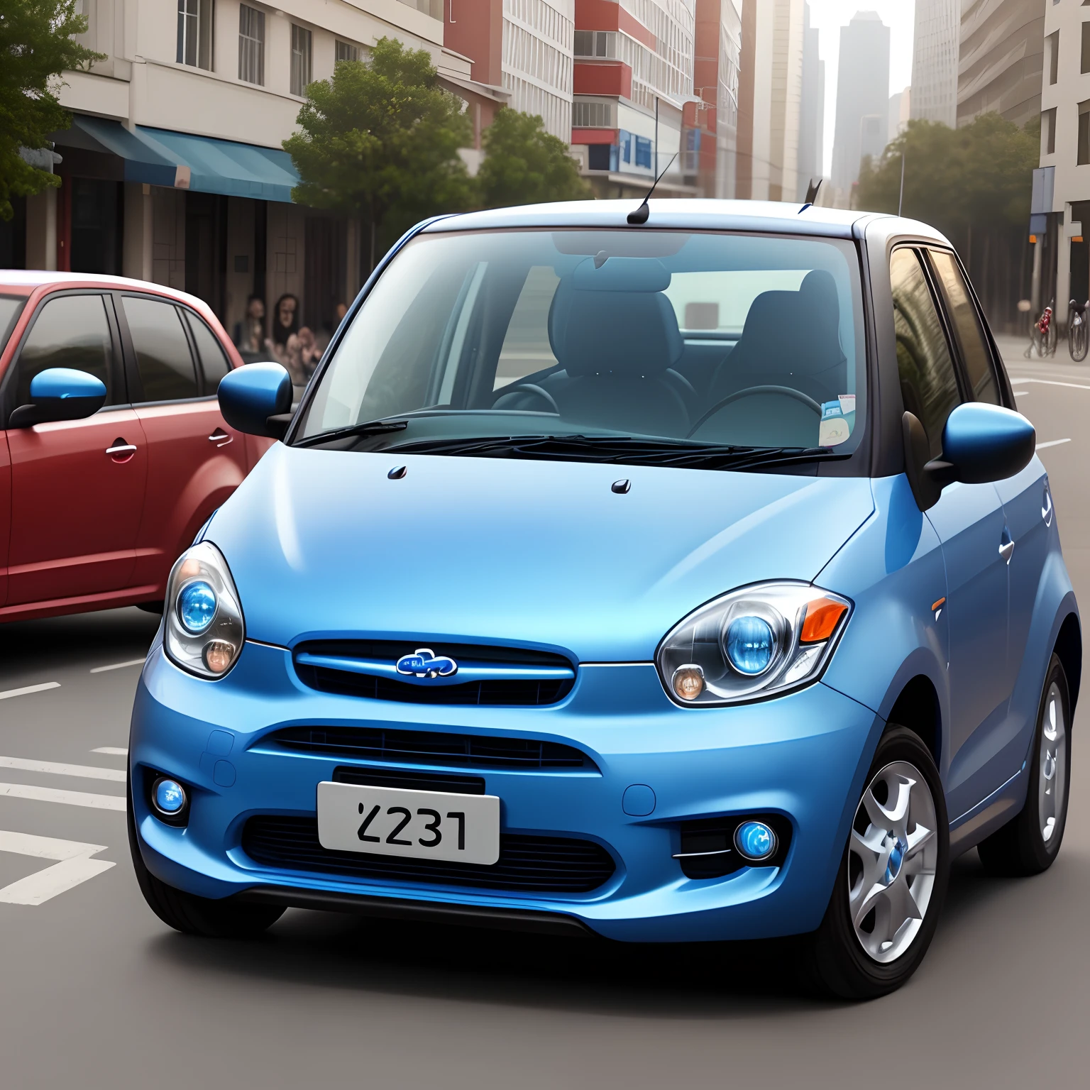 Blue Small Cute Car