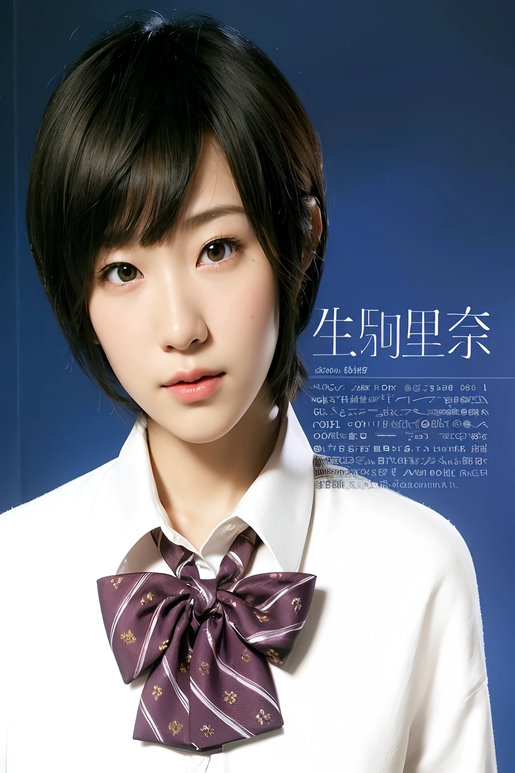 masterpiece, top quality, official art, very elaborate CG Unity 8K wallpaper, student girl, cute, very delicate and beautiful, super high definition, (photorealistic: 1.4) Golden hour lighting, (platinum shorthair: 0.8), (puffy eyes), looking at the beholder, facing forward, smiling, full body