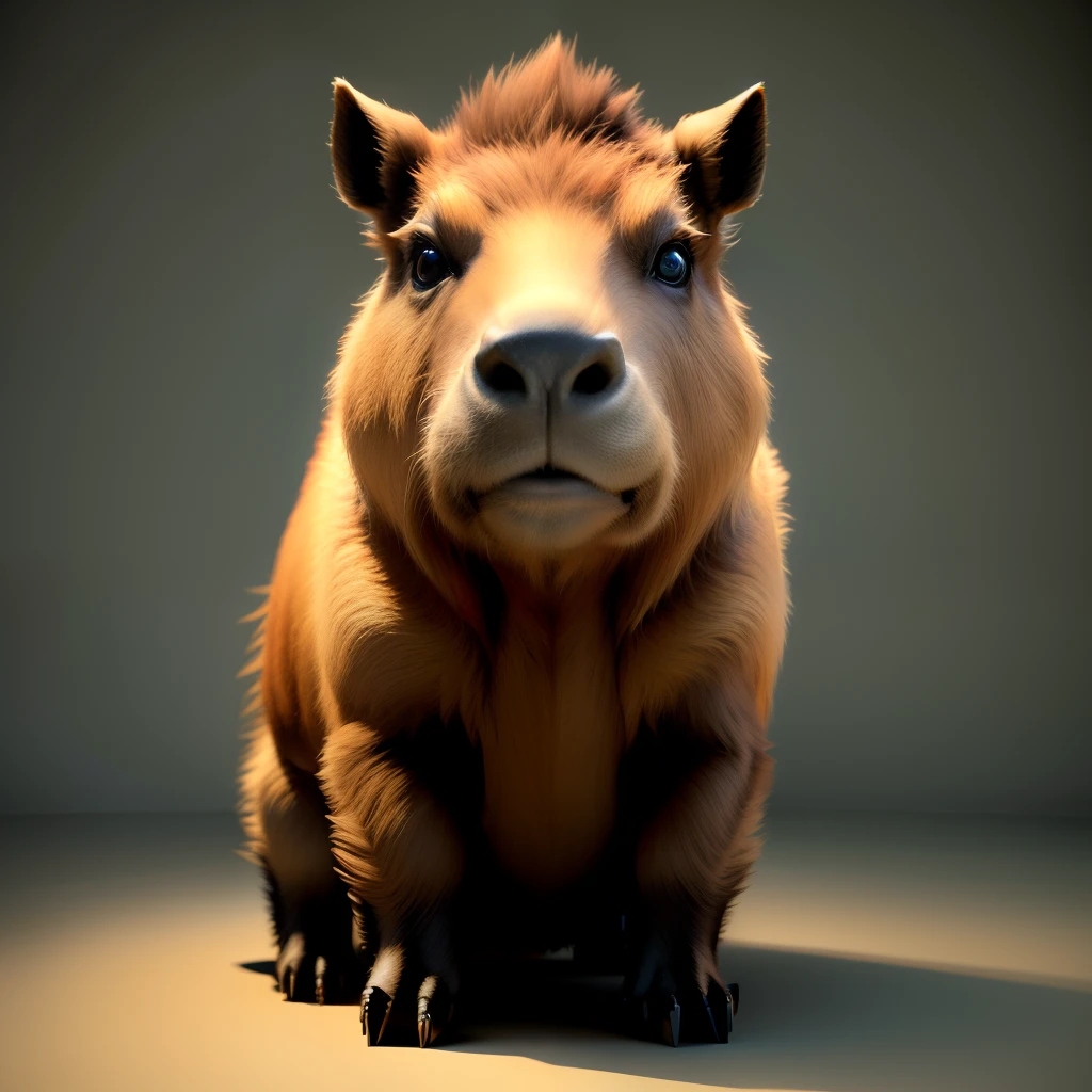 Scary 3D Animatronic capybara