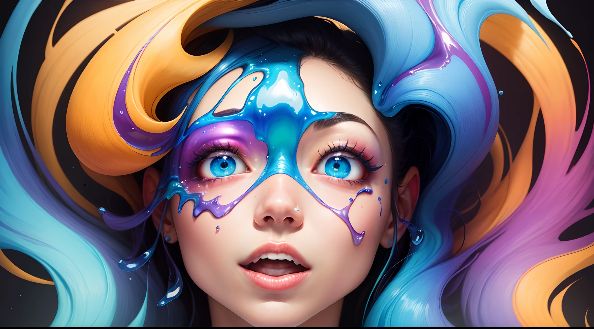 trippy melting face