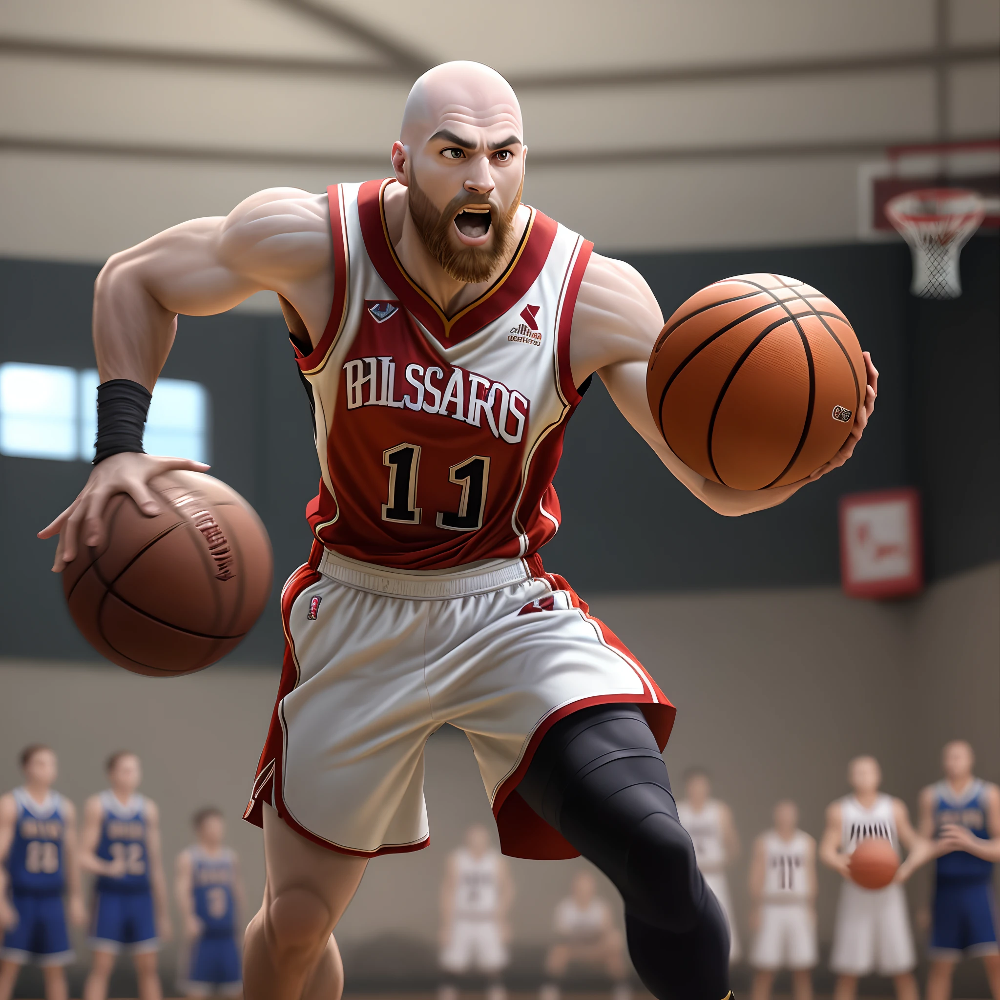 kratos playing basketball
