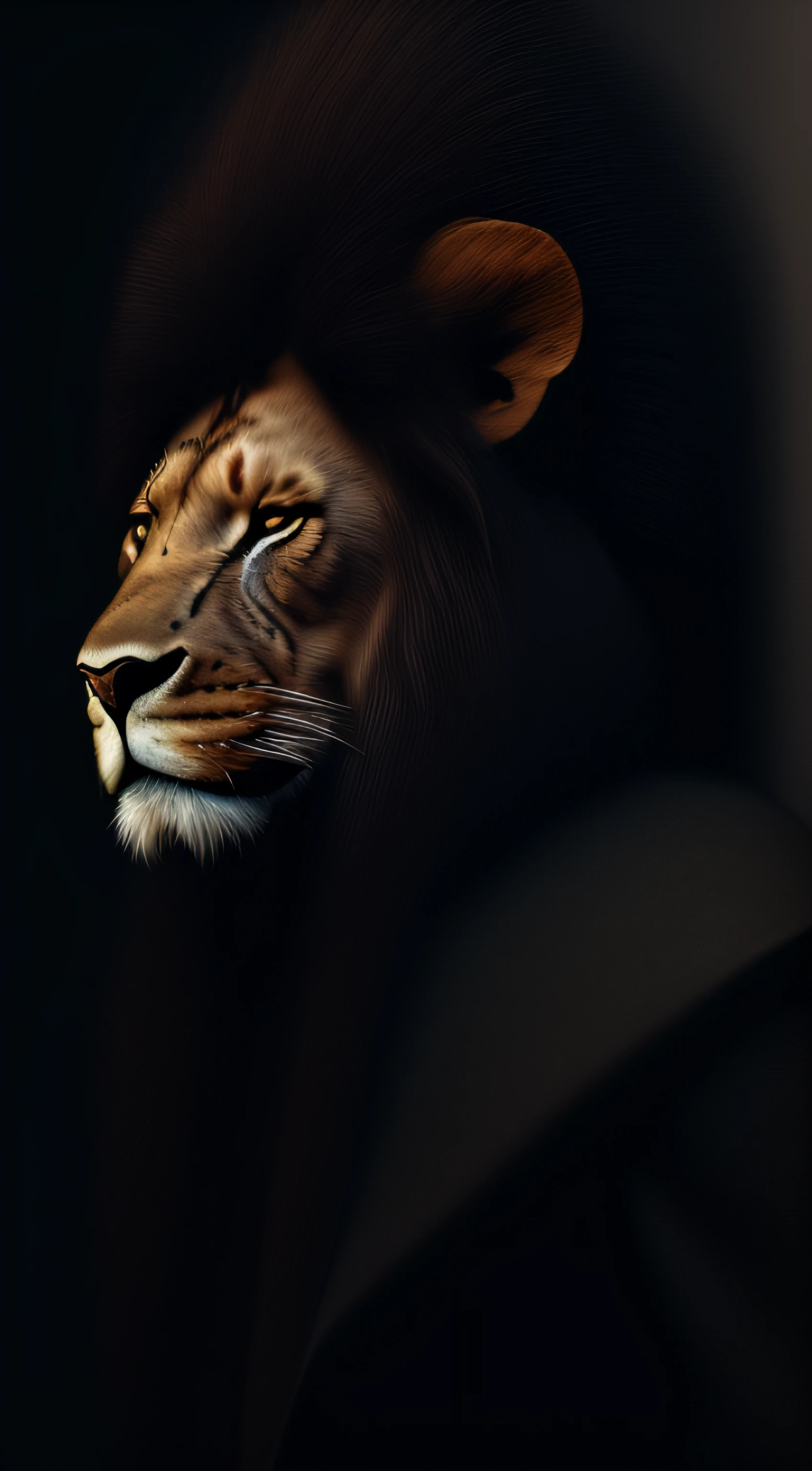 Half body Lion roaring and wearing king crowns and king dress customs, in very angry mood, kingdom background, brighter background. candid picture, by Max Dauthendey, ((( small crown on head)))