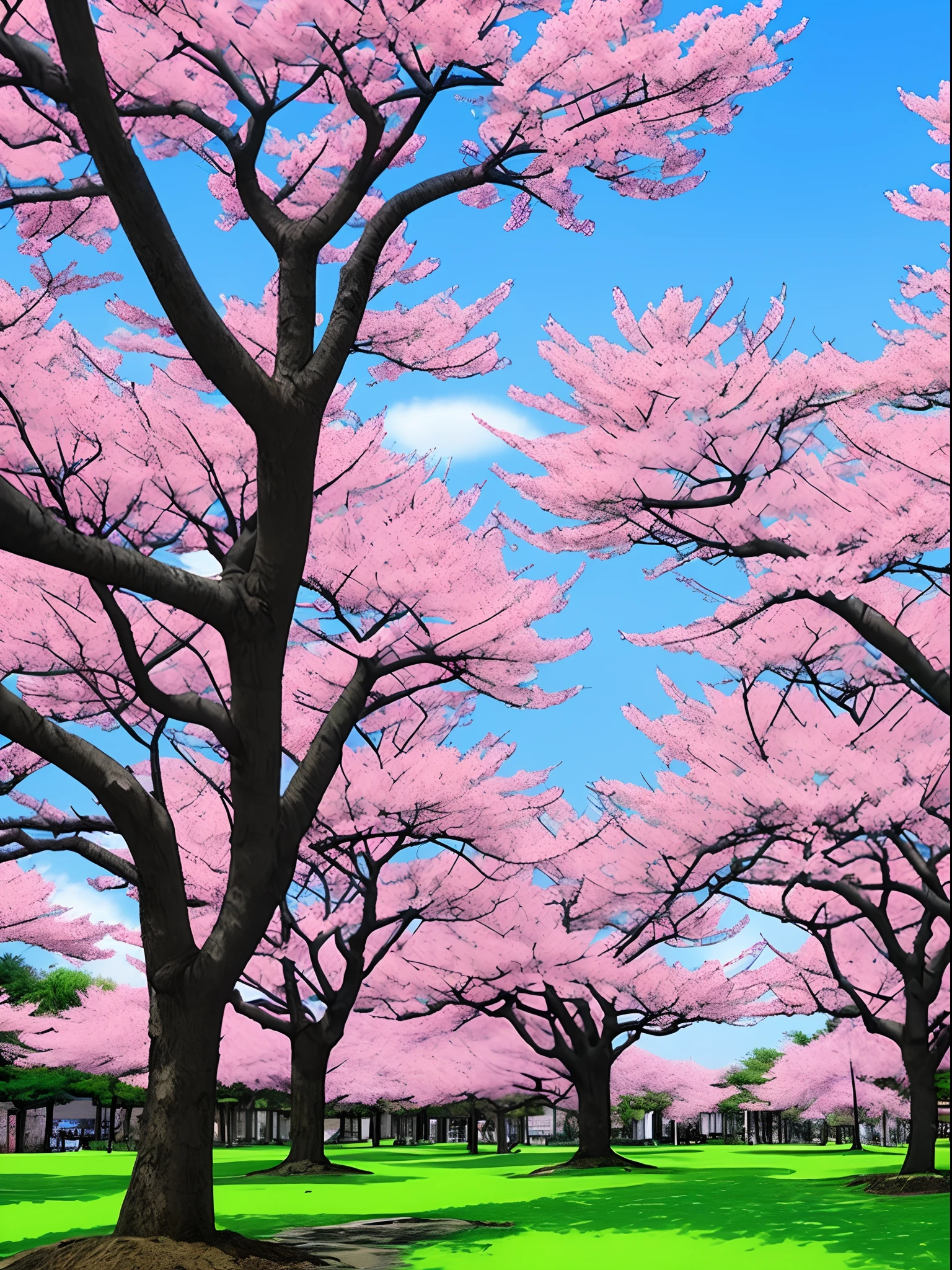 Sakura trees with “sakura” text overlay