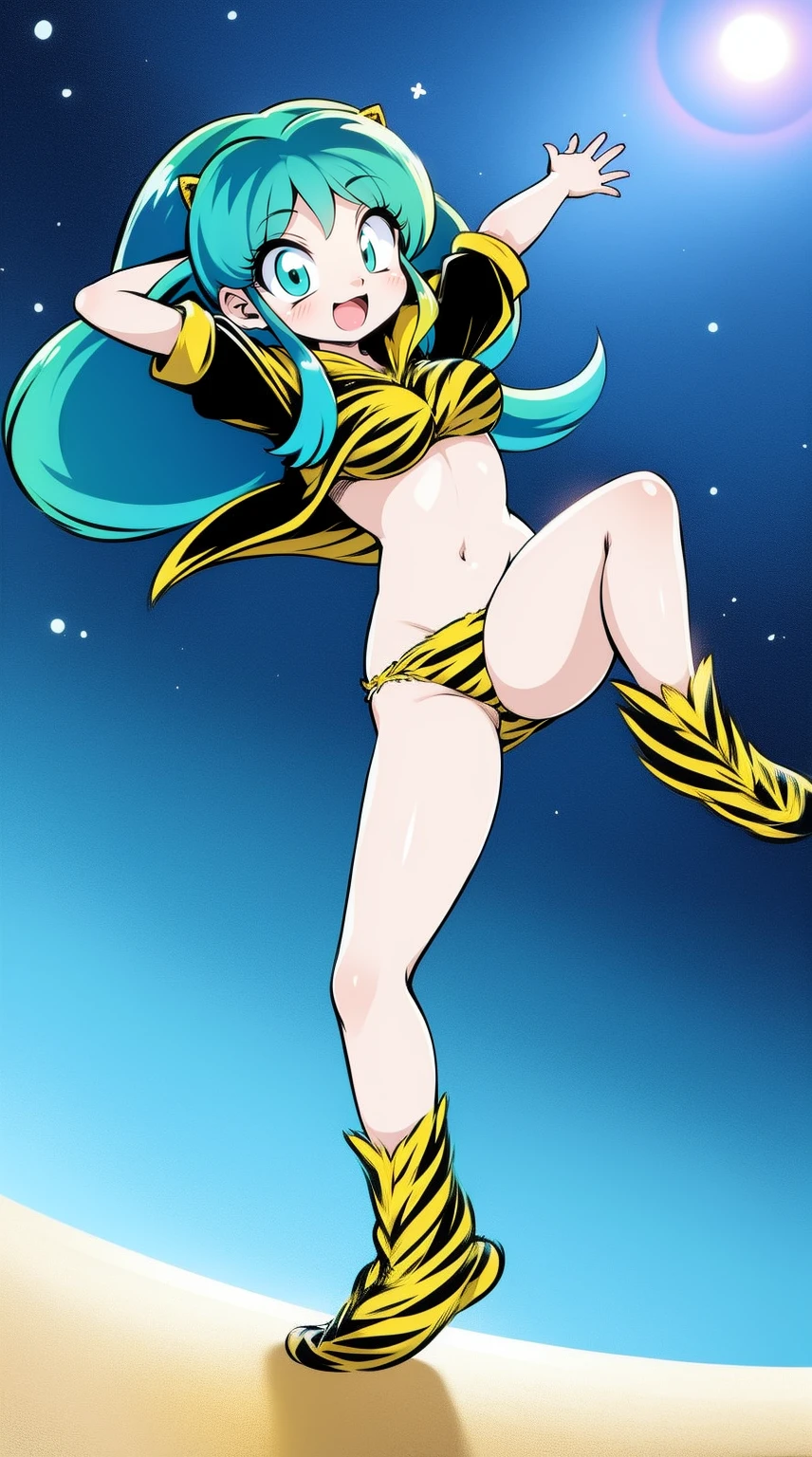lum, , superhero costume, urusei yatsura, cloak, pants, pullover