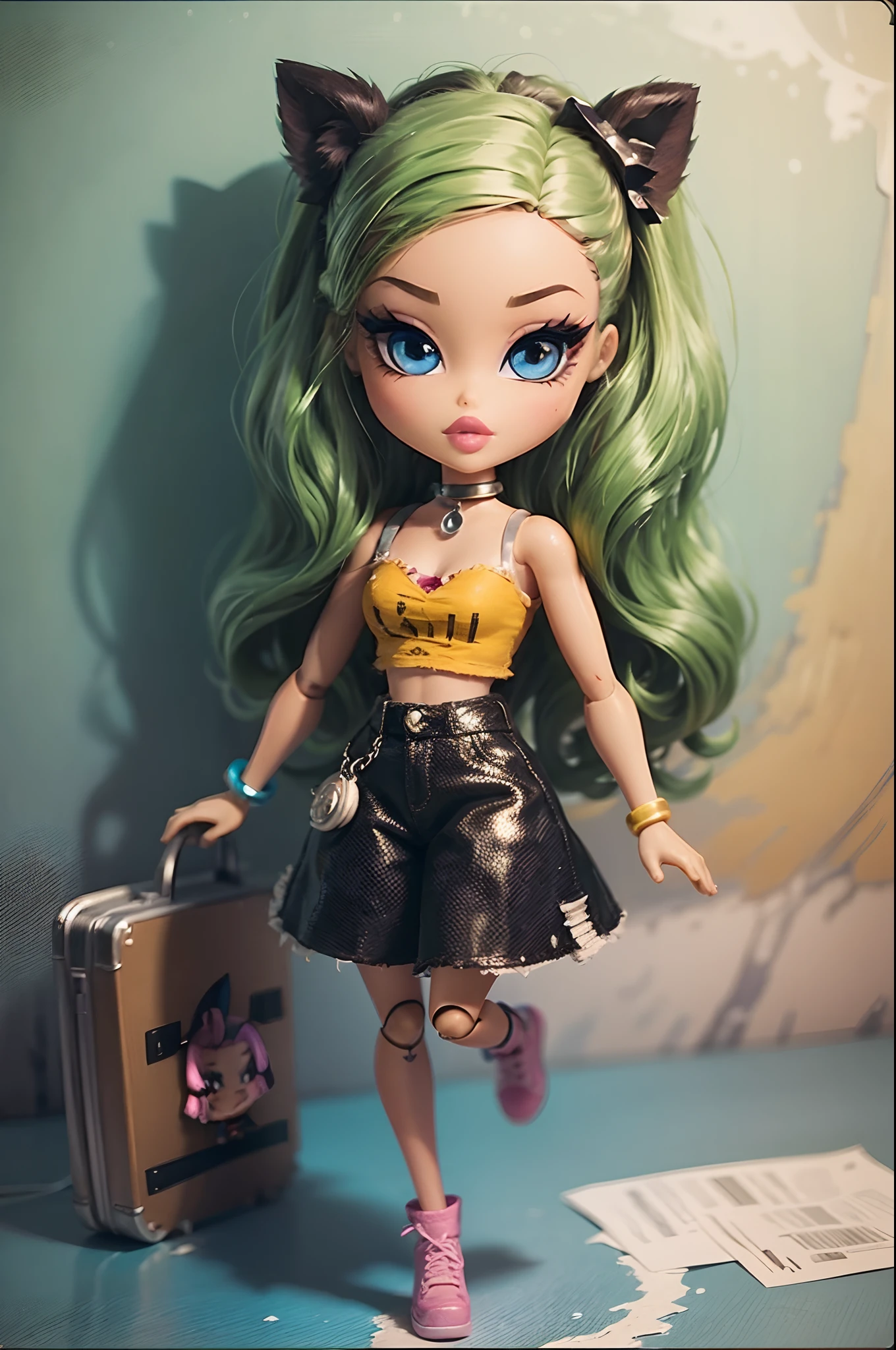 1girl, ((Bratz Doll)), scottpilgrimvstheworld style.