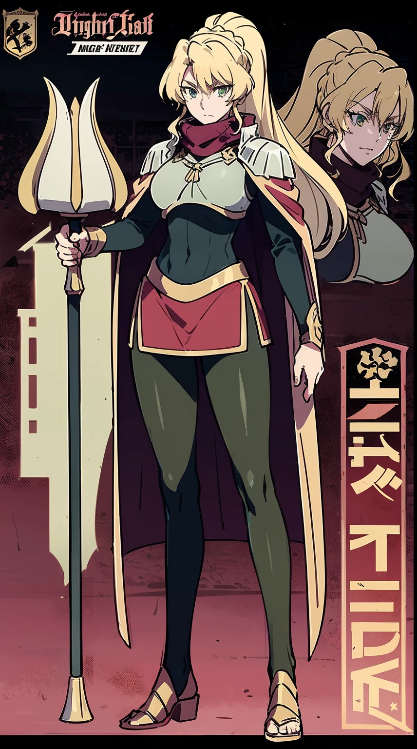A woman with long platinum blonde hair, choppy bangs, arched crescent eyebrows, sharp and determined eyes, a delicate oval face, a serious expression, a fantasy-style dark green military coat, draped with a dark red waist-length cloak, military trousers, leather combat boots, silver greaves leggings, one hand on her hip, standing in a spacious training ground, this character embodies a finely crafted fantasy-style female military officer in anime style, exquisite and mature manga art style, pale skin, high definition, best quality, highres, ultra-detailed, ultra-fine painting, extremely delicate, professional, perfect body proportions, golden ratio, anatomically correct, symmetrical face, extremely detailed eyes and face, high quality eyes, creativity, RAW photo, UHD, 32k, Natural light, cinematic lighting, masterpiece-anatomy-perfect, masterpiece:1.5
