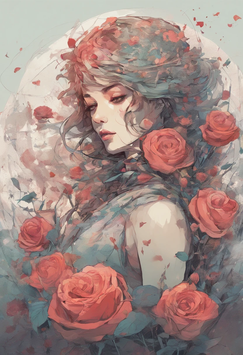 Positive Tip:
Featuring a young Norwegian woman,Create a picture of deep emotion、Visually stunning images, The face cracked like broken glass, Natural skin, In the Garden of Eden, Paired with delicate multicolored roses, Incorporate elements of abstract art,Convey the effect of broken glass, Convey broken memories and colored backgrounds with vibrant tones,to enhance the emotional impact, Including rose thorns dripping with blood, Adds to the overall aesthetic and evocative nature of the work, Ultra-detailed and complex elements, The dramatic atmosphere enhances the overall high quality and detail of this stunning work of art, josan gonzales(Josan Gonzalez)style of,
