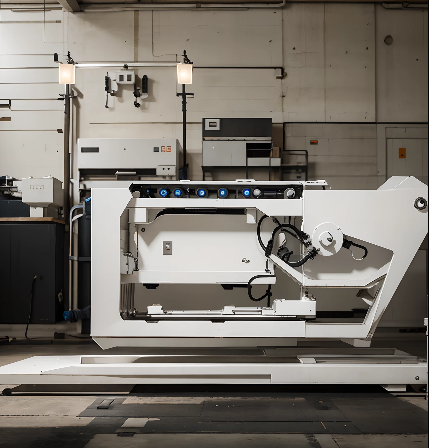 White Minimalist Modern Industrial Machine Technological Finish